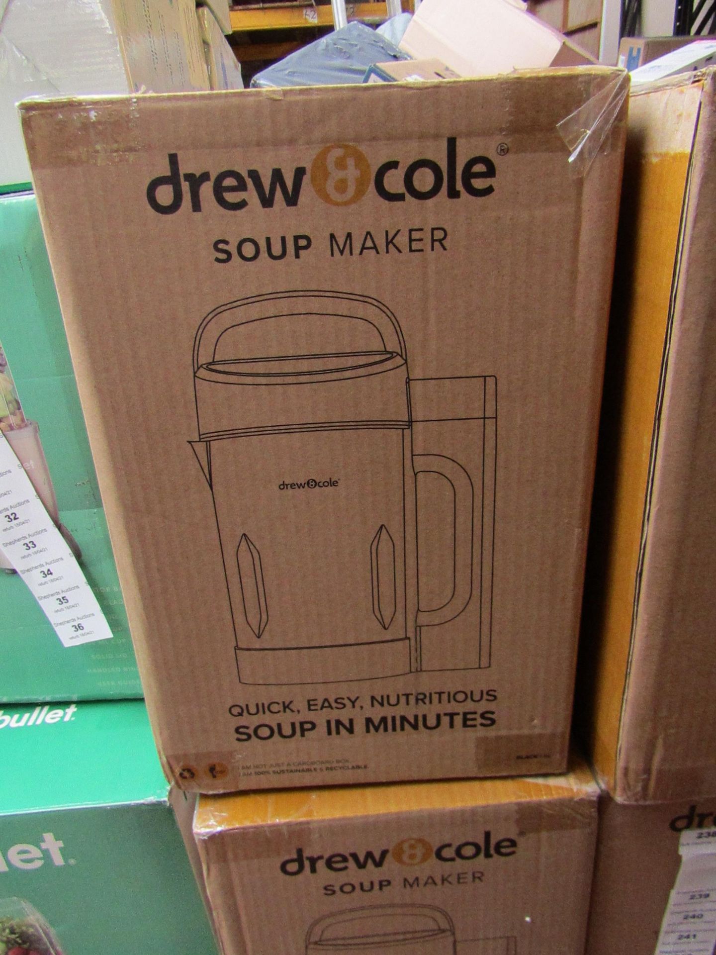 | 1X | DREW AND COLE SOUP MAKER | REFURBISHED AND BOXED | NO ONLINE RESALE ALLOWED | SKU - | RRP £