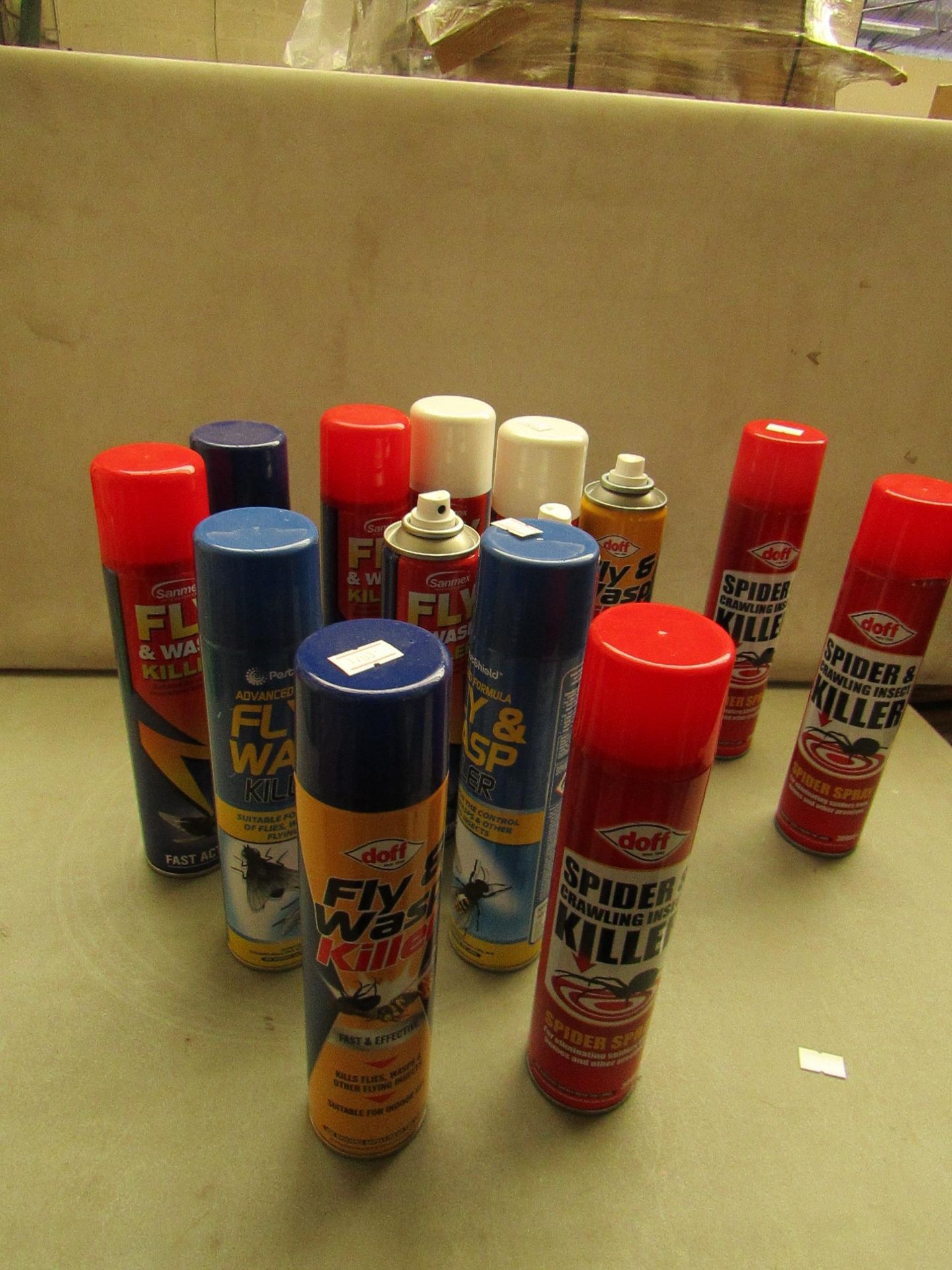 14x Various Assorted Fly & Wasp Spray Killers - Unused.