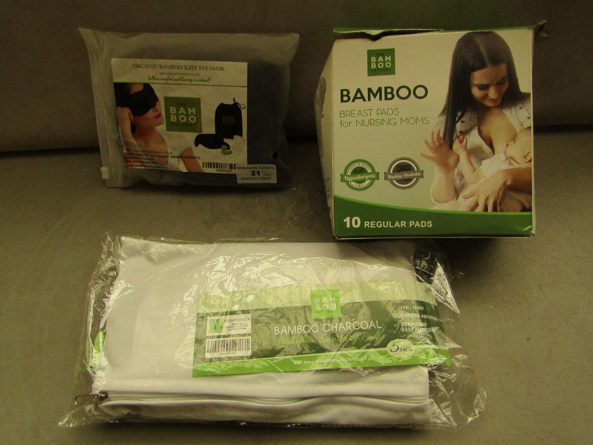 1x Bamboo Factory - Organic Bamboo Sleep Eye Mask - Unused & Packaged. 1x Bamboo Factory -