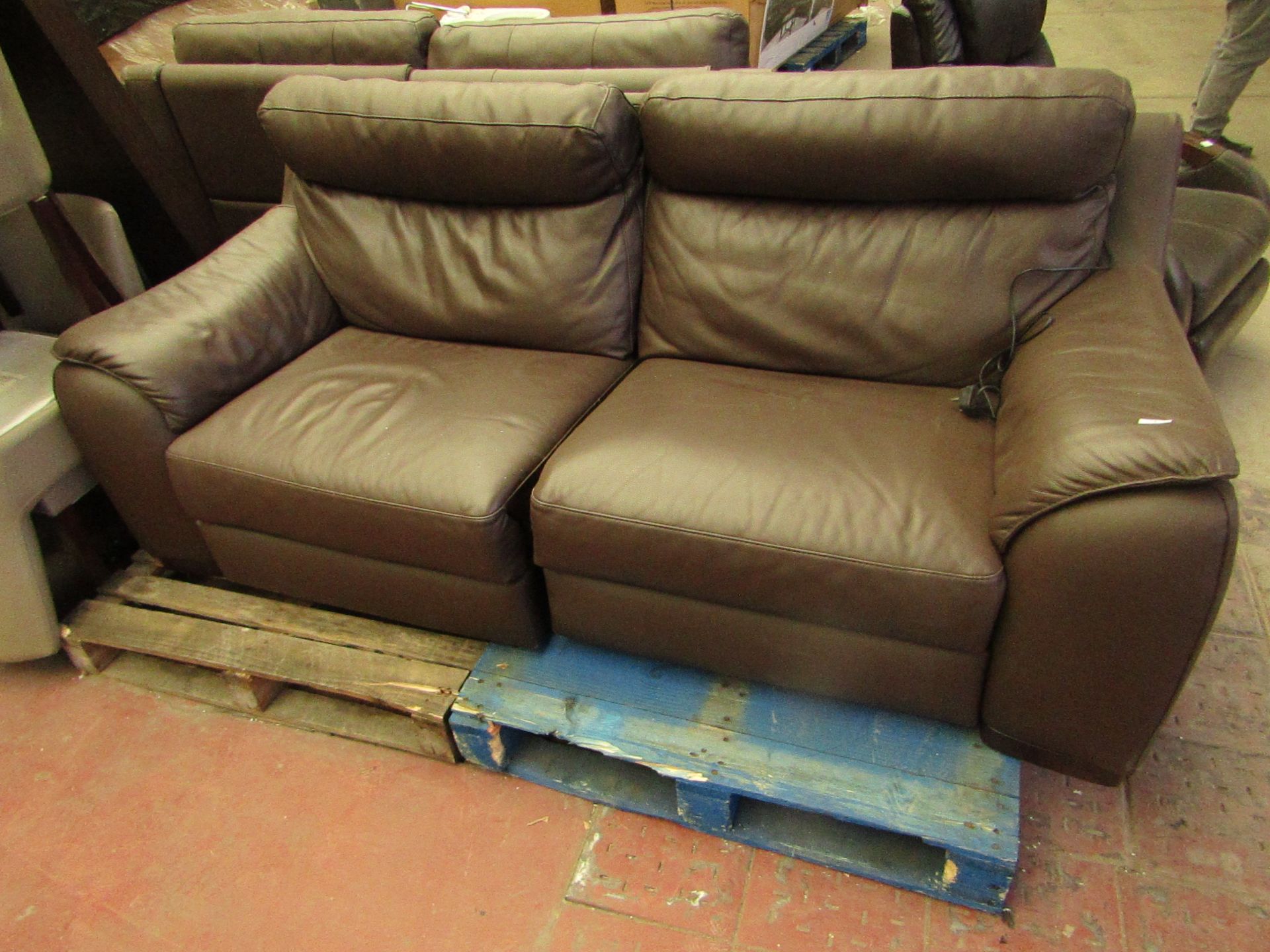 Costco 3 seater leather sofa, no major damage.