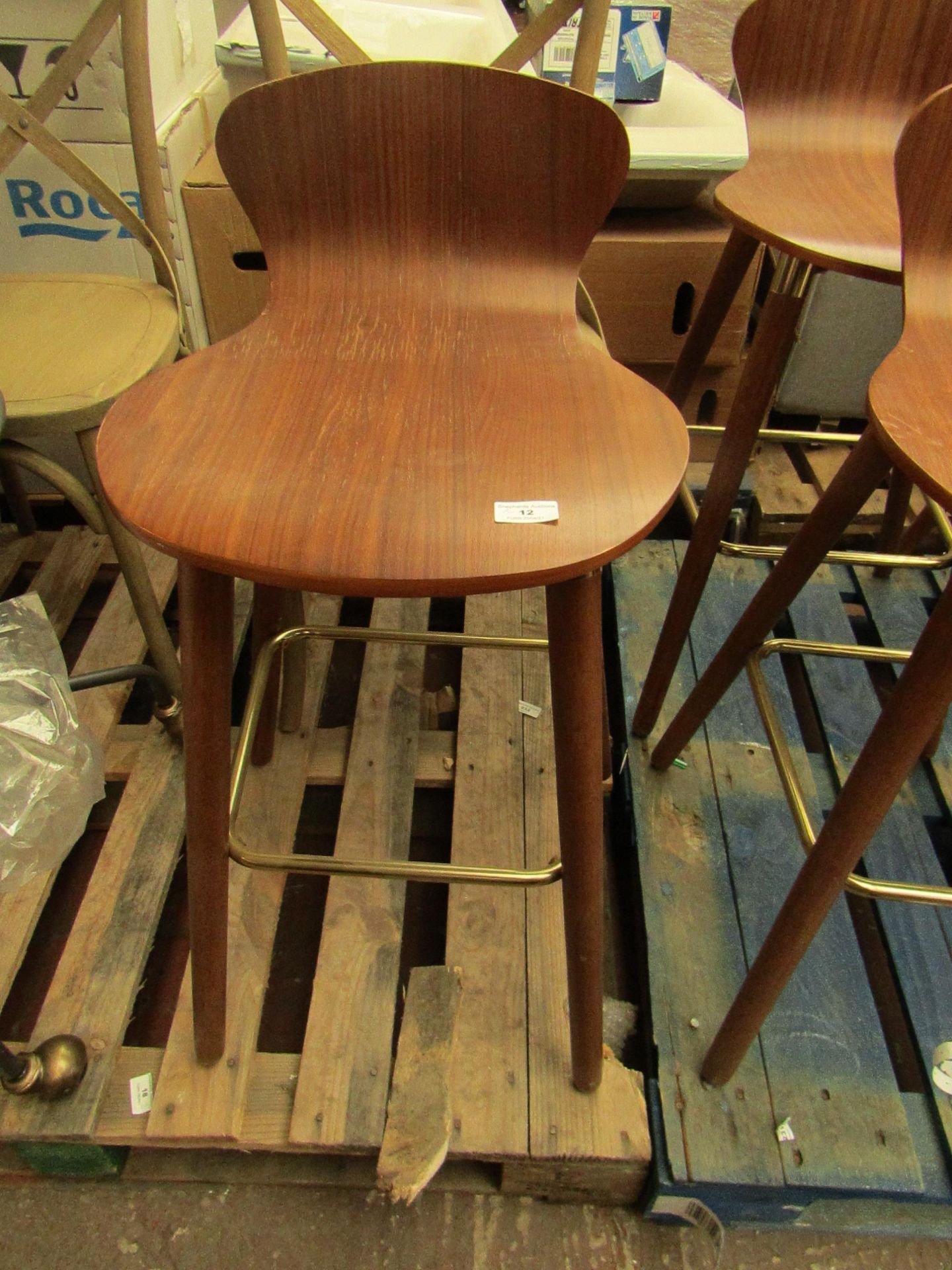 | 1X | MADE.COM SET OF 2 EDELWEISS BAR STOOL, OAK & BRASS | RRP CIRCA £100 |