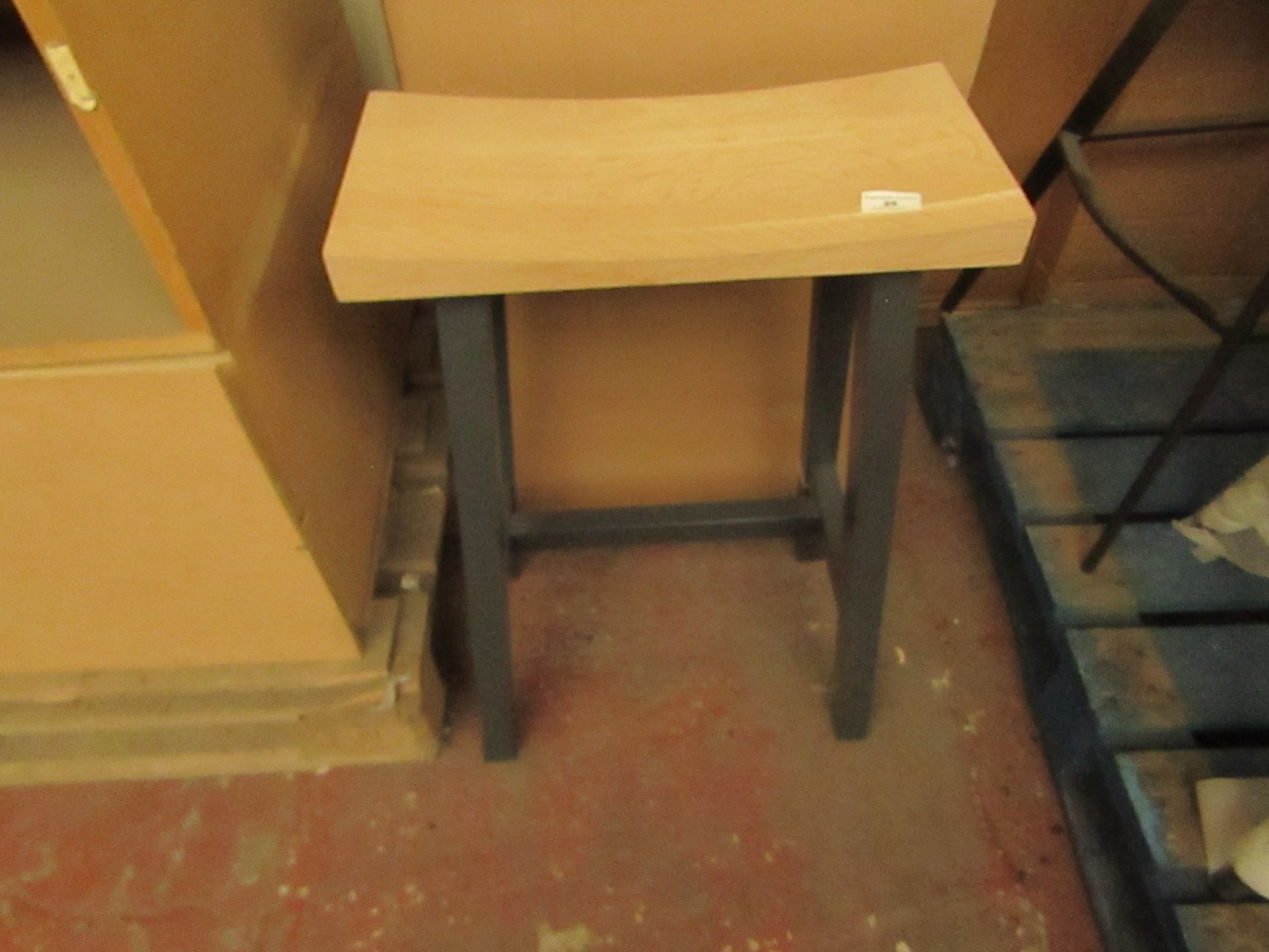 | 1X | COX & COX CURVED TOP TOPPED COUNTER STOOL - ANTHRACITE | LOOKS IN DECENT CONDITION &