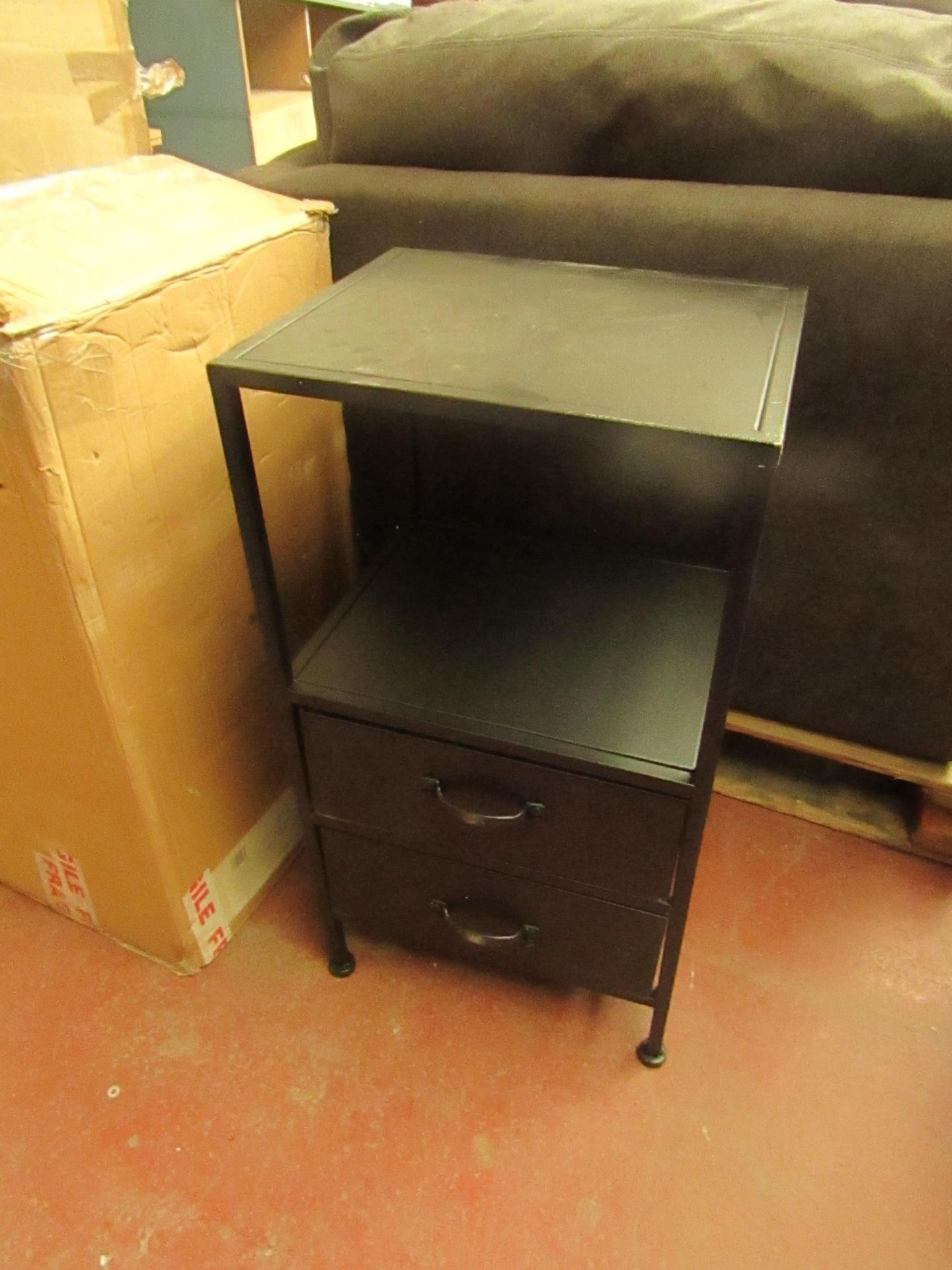 | 1X | COX AND COX BLACK METAL BEDSIDE TABLE | LOOKS UNUSED (NO GUARANTEE) | RRP CIRCA œ275 |