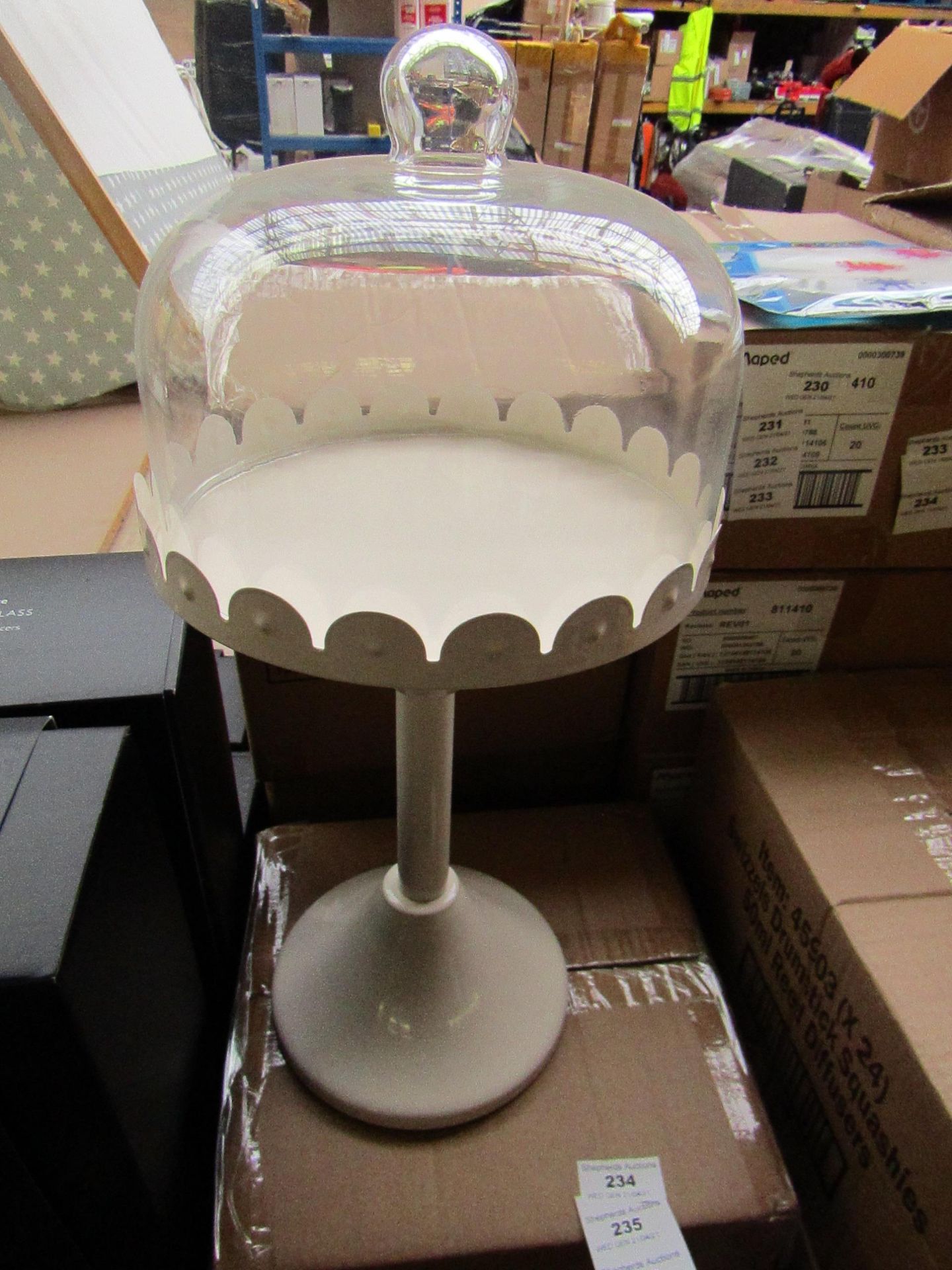 Cake stand with glass lid - New & Boxed.