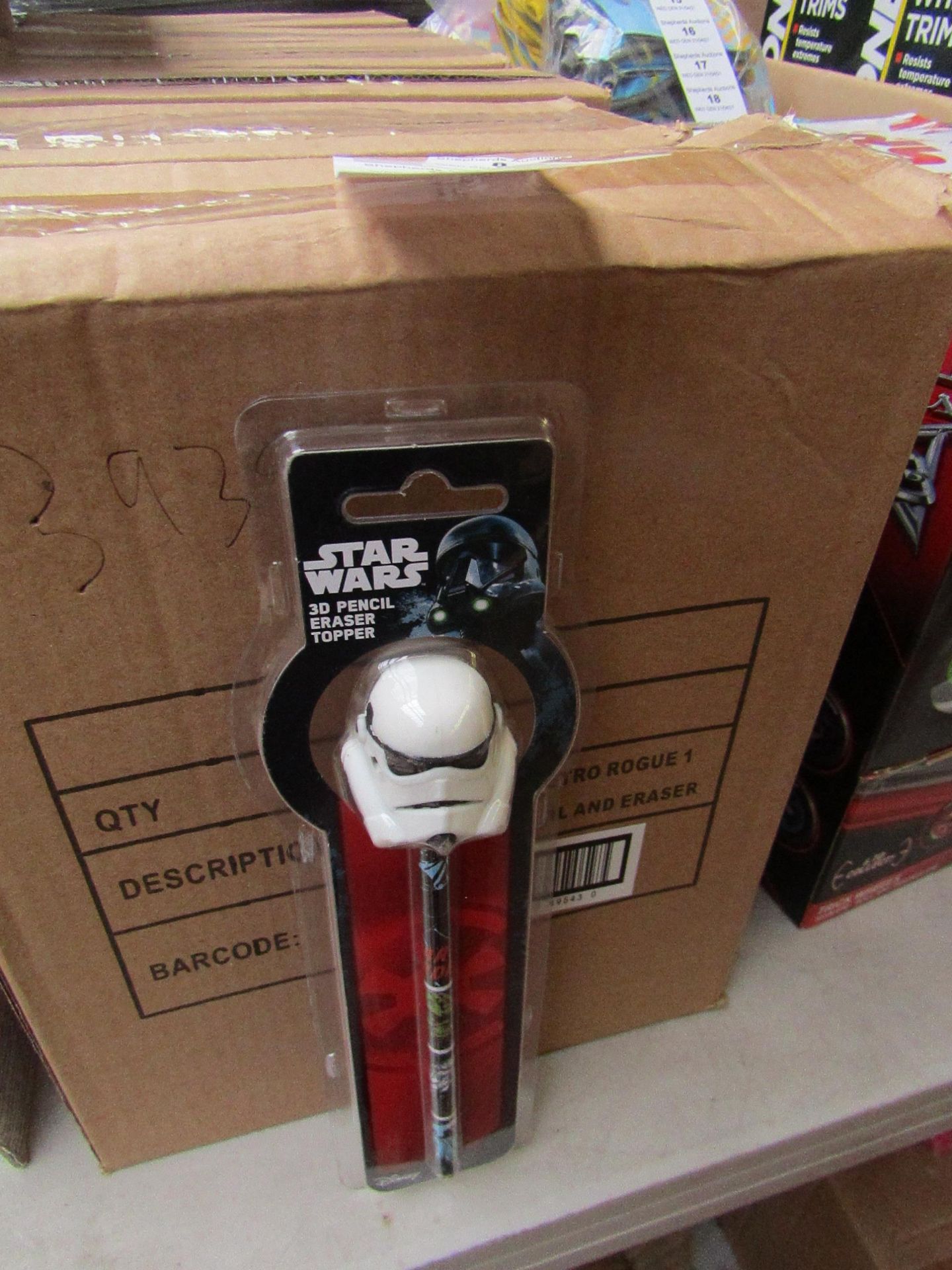 6x Starwars - 3D Pencil & Pencil Eraser - New & Packaged.