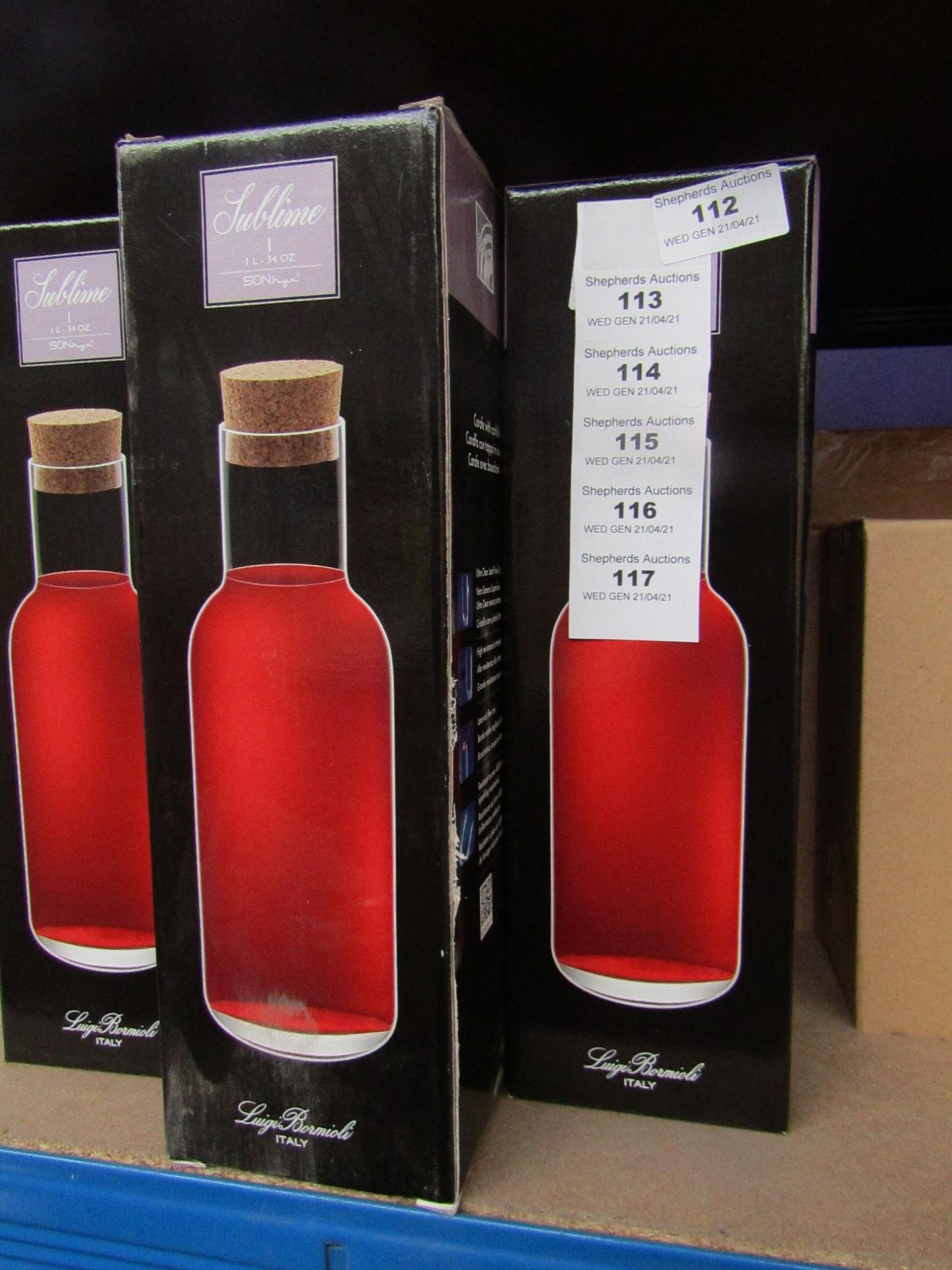 Luigi Bormioli - Sublime Carafe With Cork Lid 1 Litre / 34 OZ - Unused & Boxed.