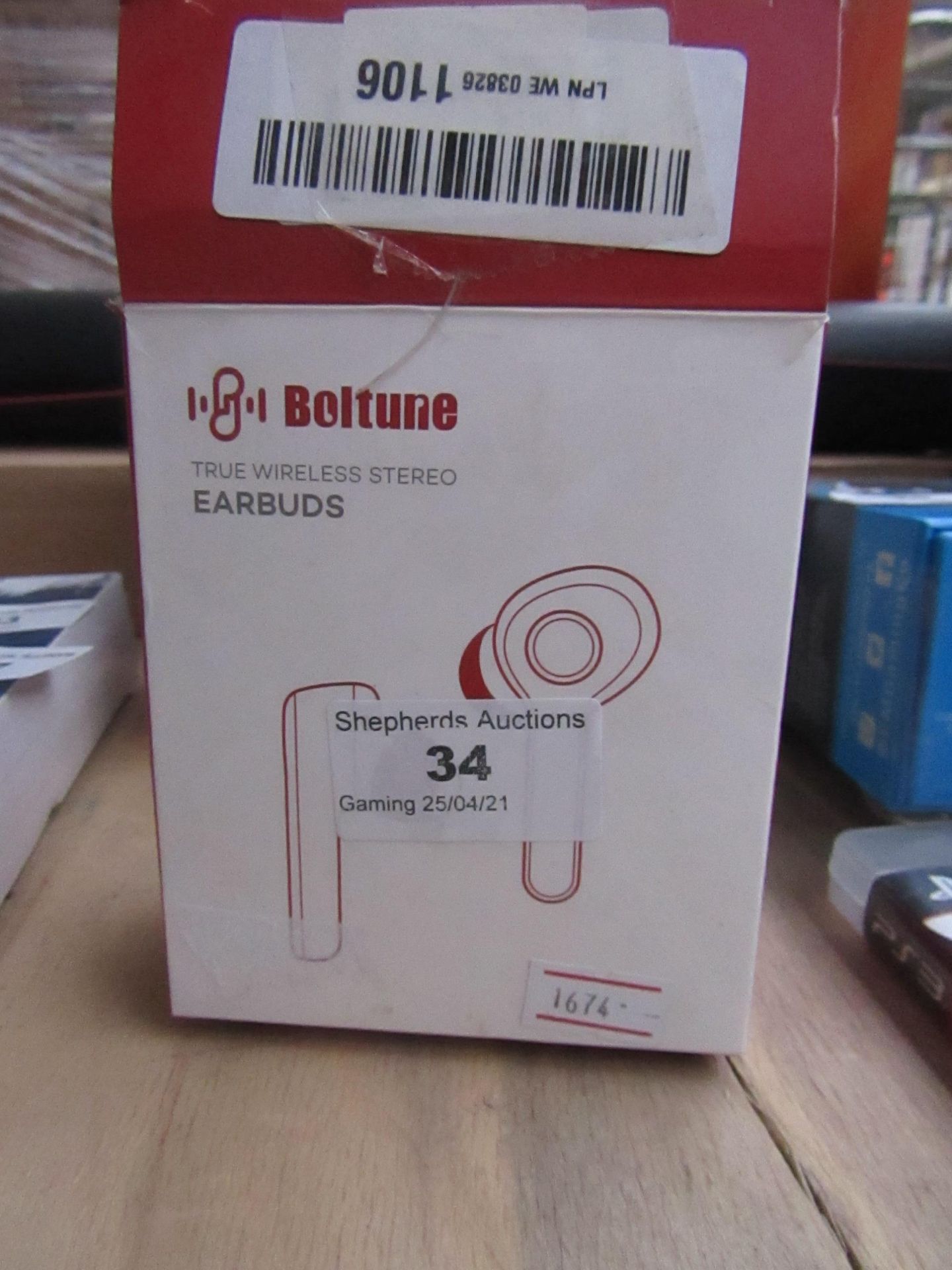 Boltune Earbuds with Case, Unchecked.