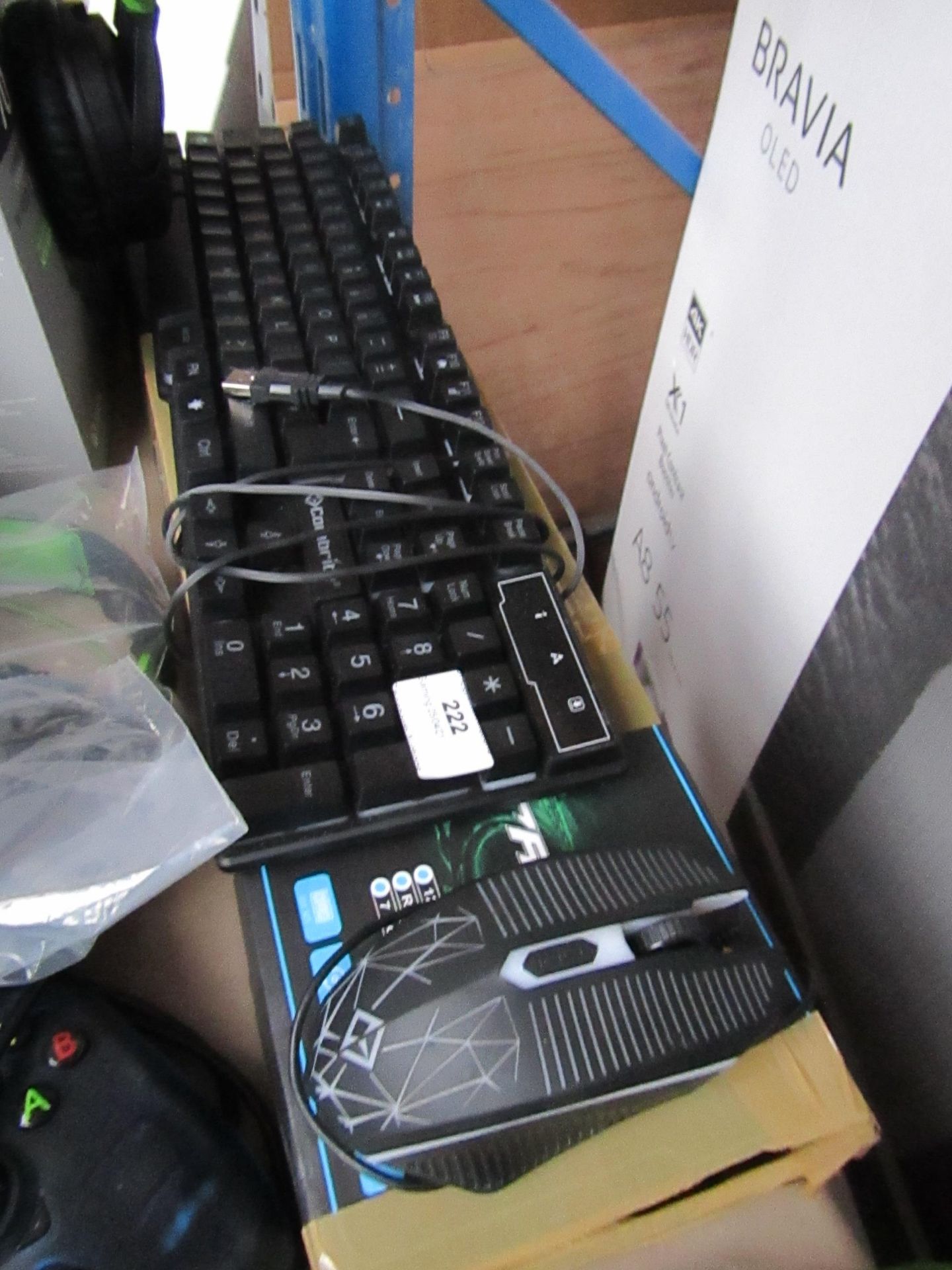 Combrite - Raptor Keyboard & Mouse - Rainbow Backlit - Looks in Decent Cndition But Unchecked &