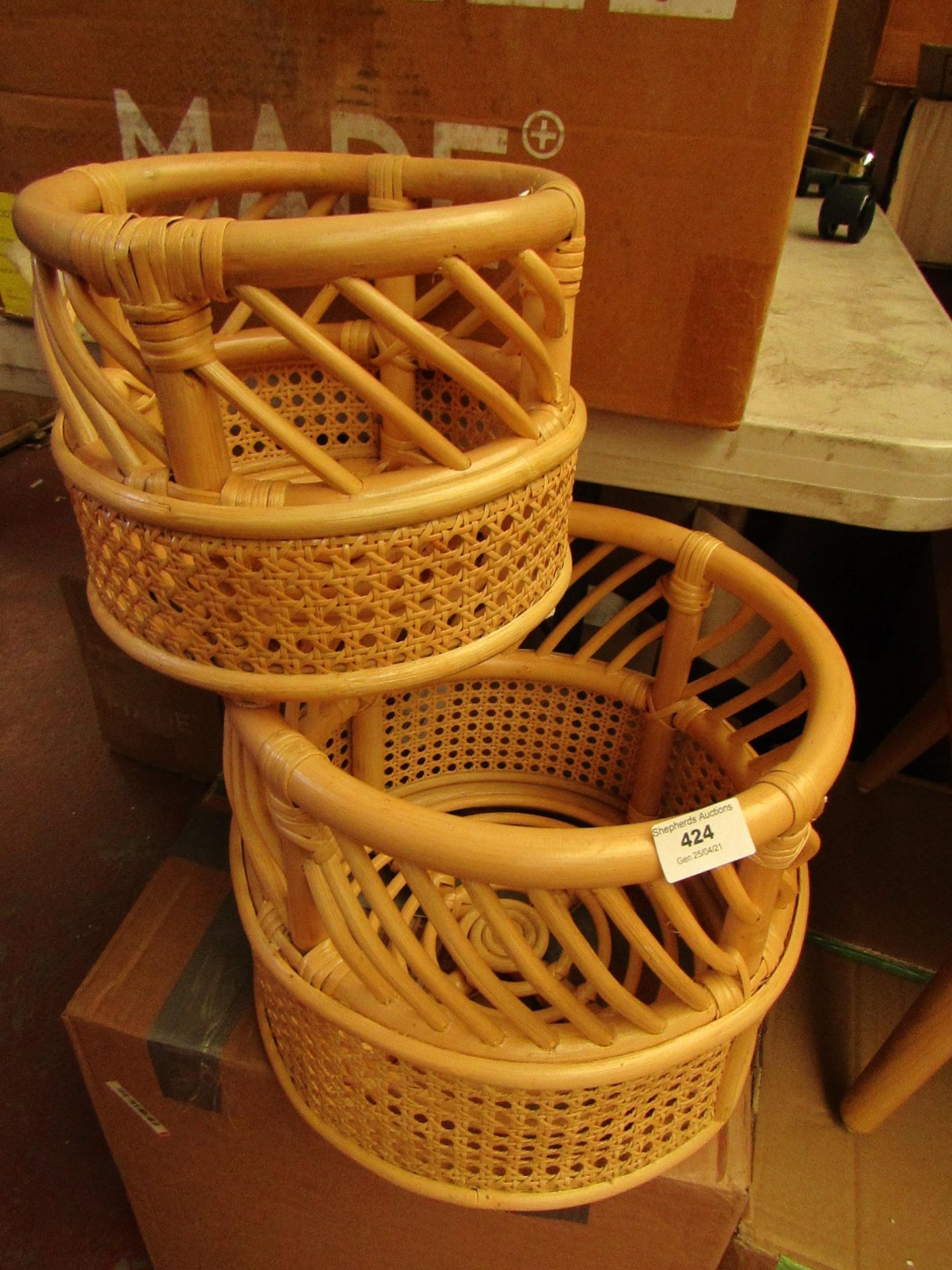 | 1X | MADE.COM SET OF 2 WICKER BASKETS | LOOKS UNUSED (NO GUARANTEE) AND BOXED | RRP - |