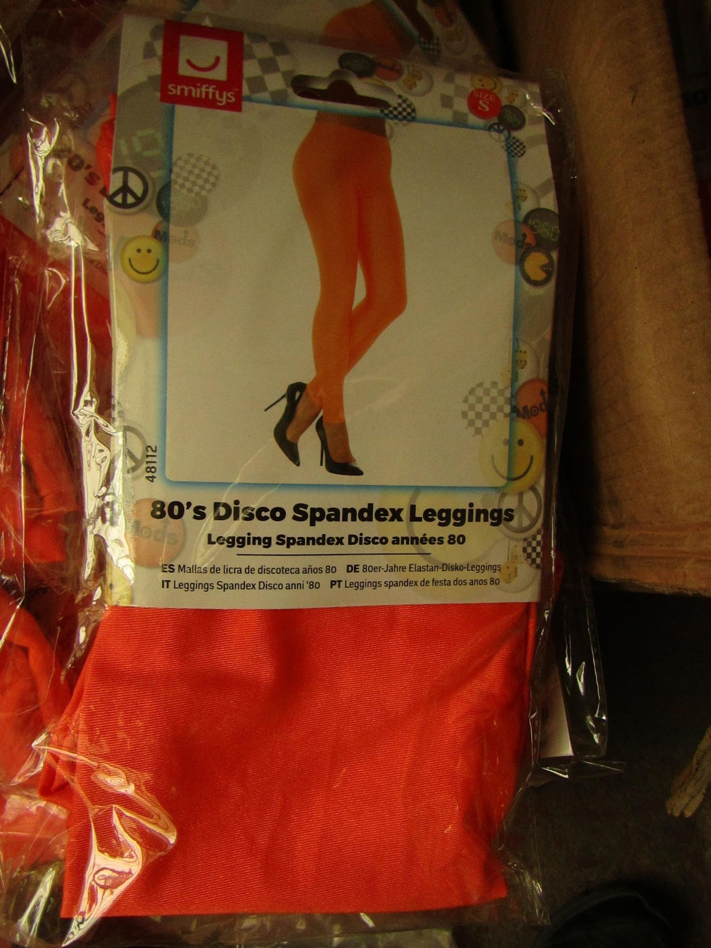 12x Pairs of Smiffys 80's Disco Spandex Leggings, new