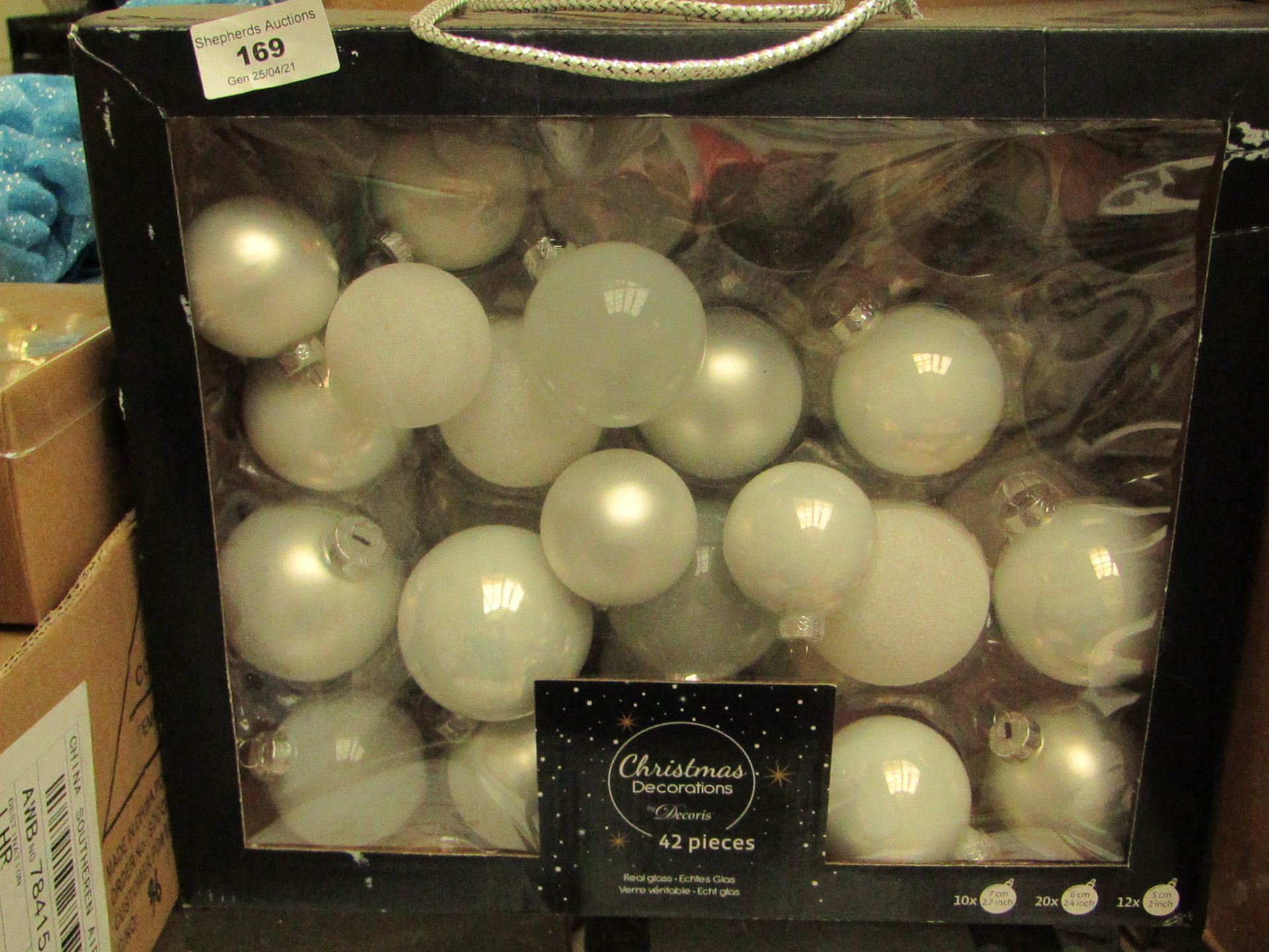 | 1X | COX AND COX 42 PIECE BAUBLE DECORATIONS | UNCHECKED AND BOXED | RRP £- |