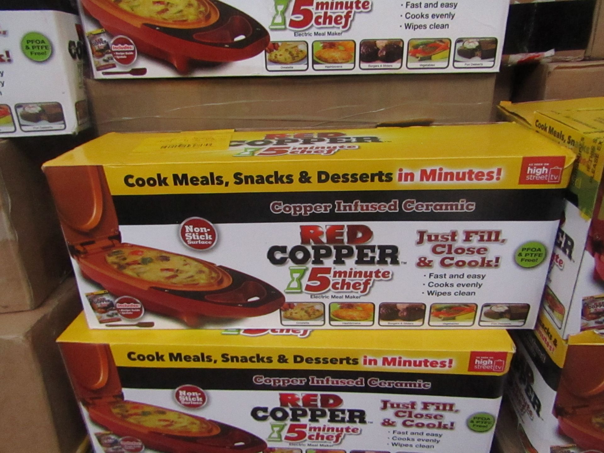 | 10X | RED COPPER CHEF ELECTRIC MEAL MAKERS | UNCHECKED AND BOXED | NO ONLINE RESALE | SKU