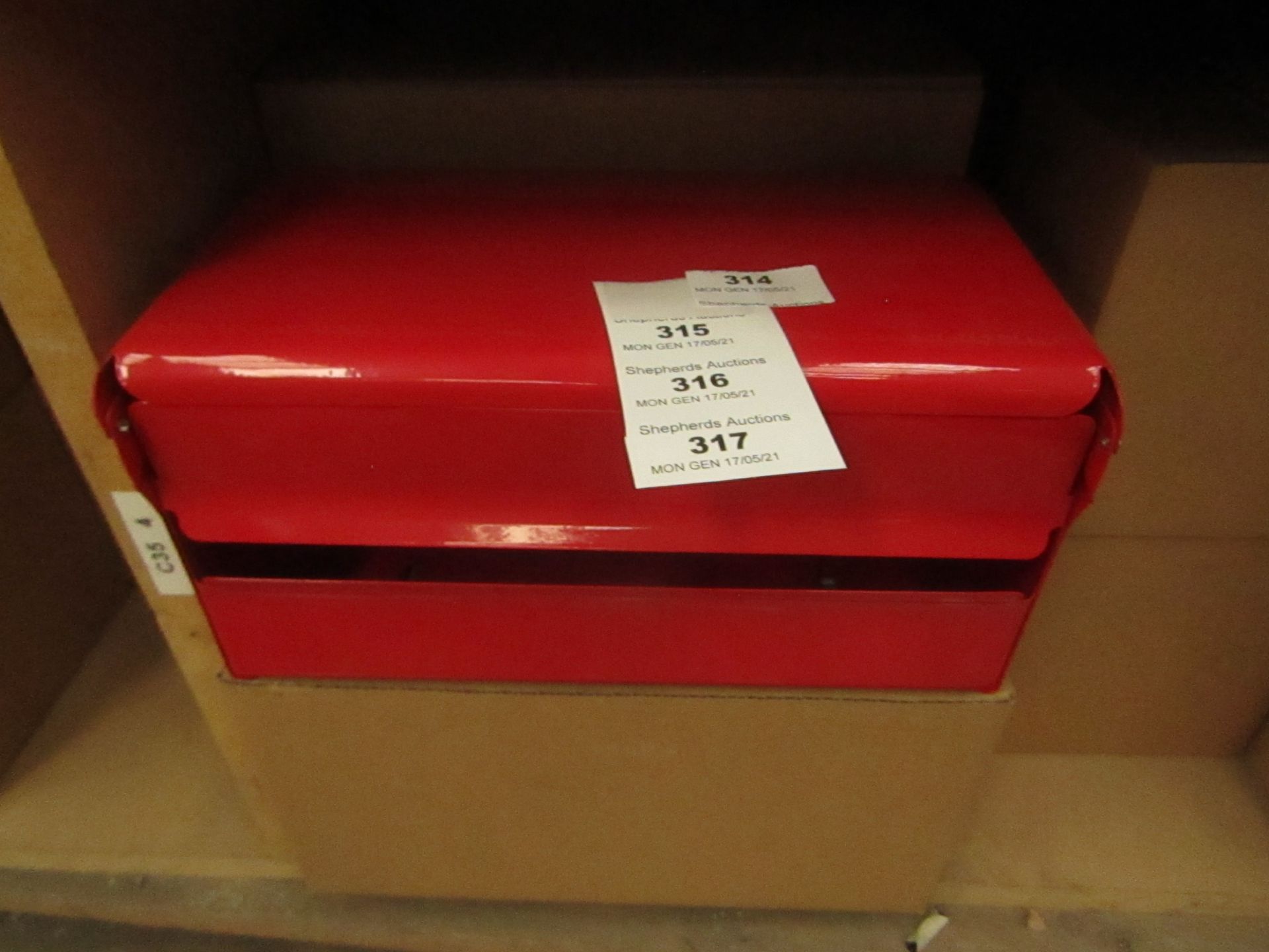 3x Red Wall Paper Holder ( H.145xW.260xD.125mm) - New & Boxed.