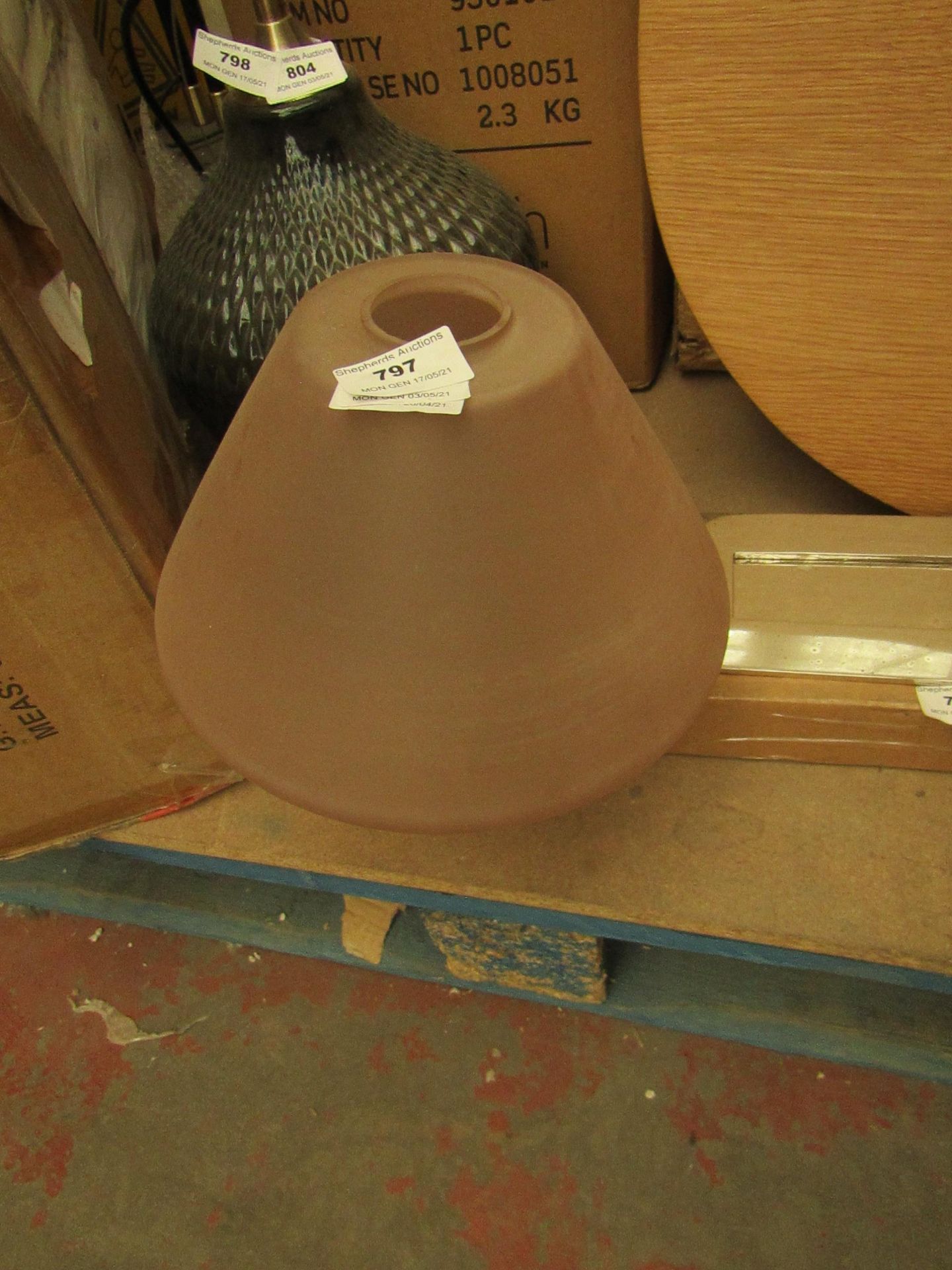 | 1X | MADE.COM GLORIA PINK FROSTED GLASS PENDENT SHADE | GOOD CONDITION & BOXED | RRP £59.99 |