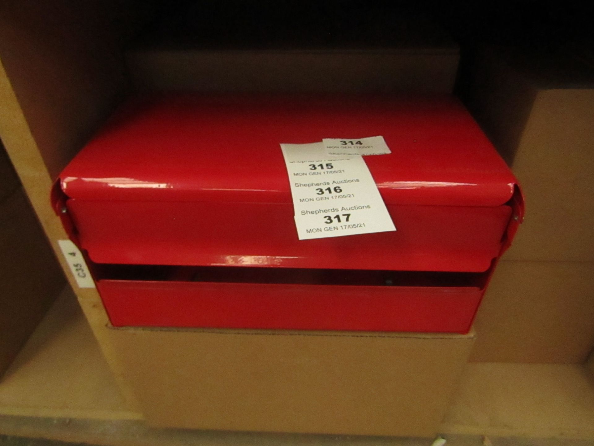 3x Red Wall Paper Holder ( H.145xW.260xD.125mm) - New & Boxed.