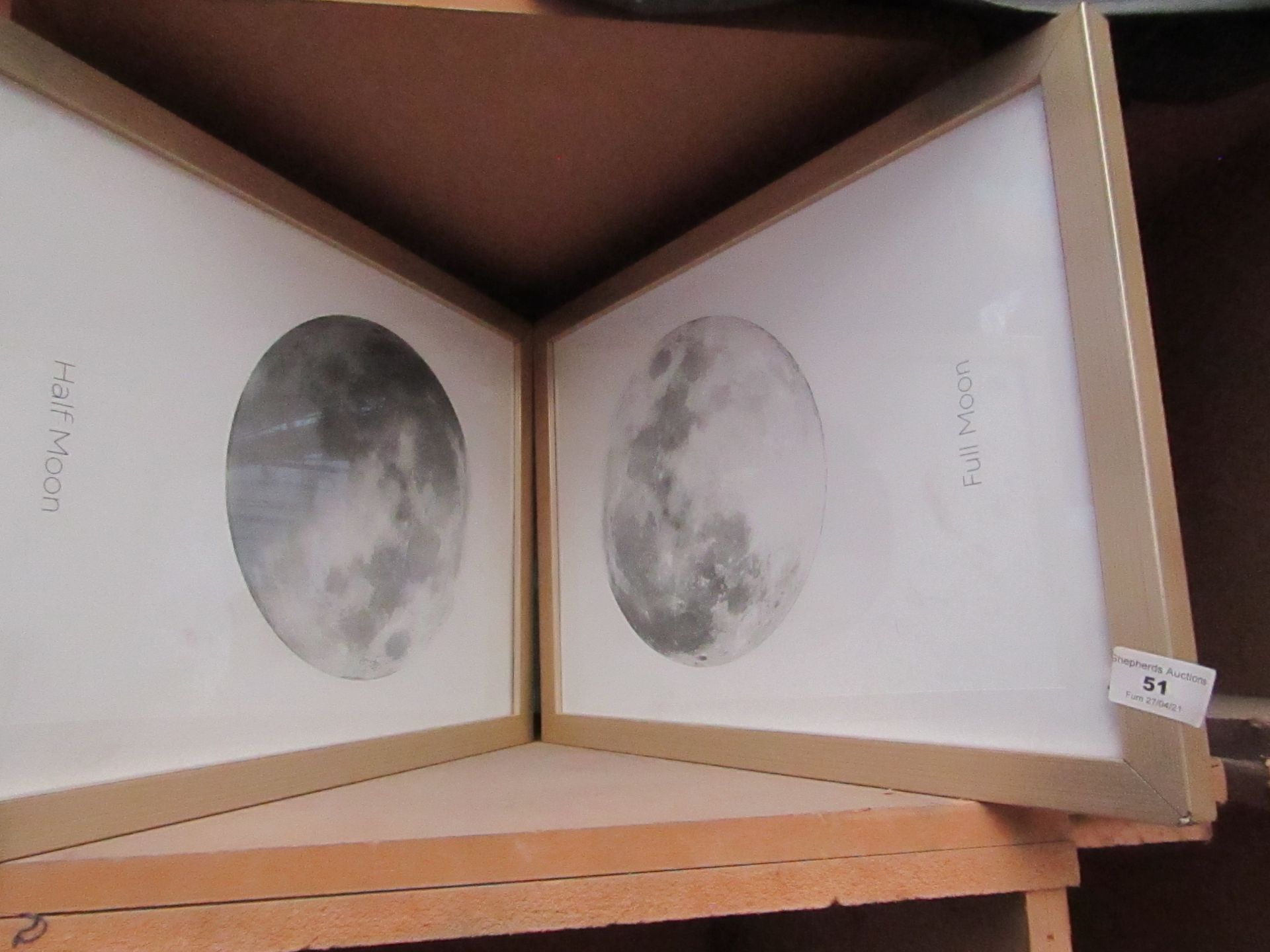 | 1X | MADE.COM FRAMED MOON PHASE WALL ART, ONLY 2 OF THE SET HAS SURVIVED | UNCHECKED | RRP £- |