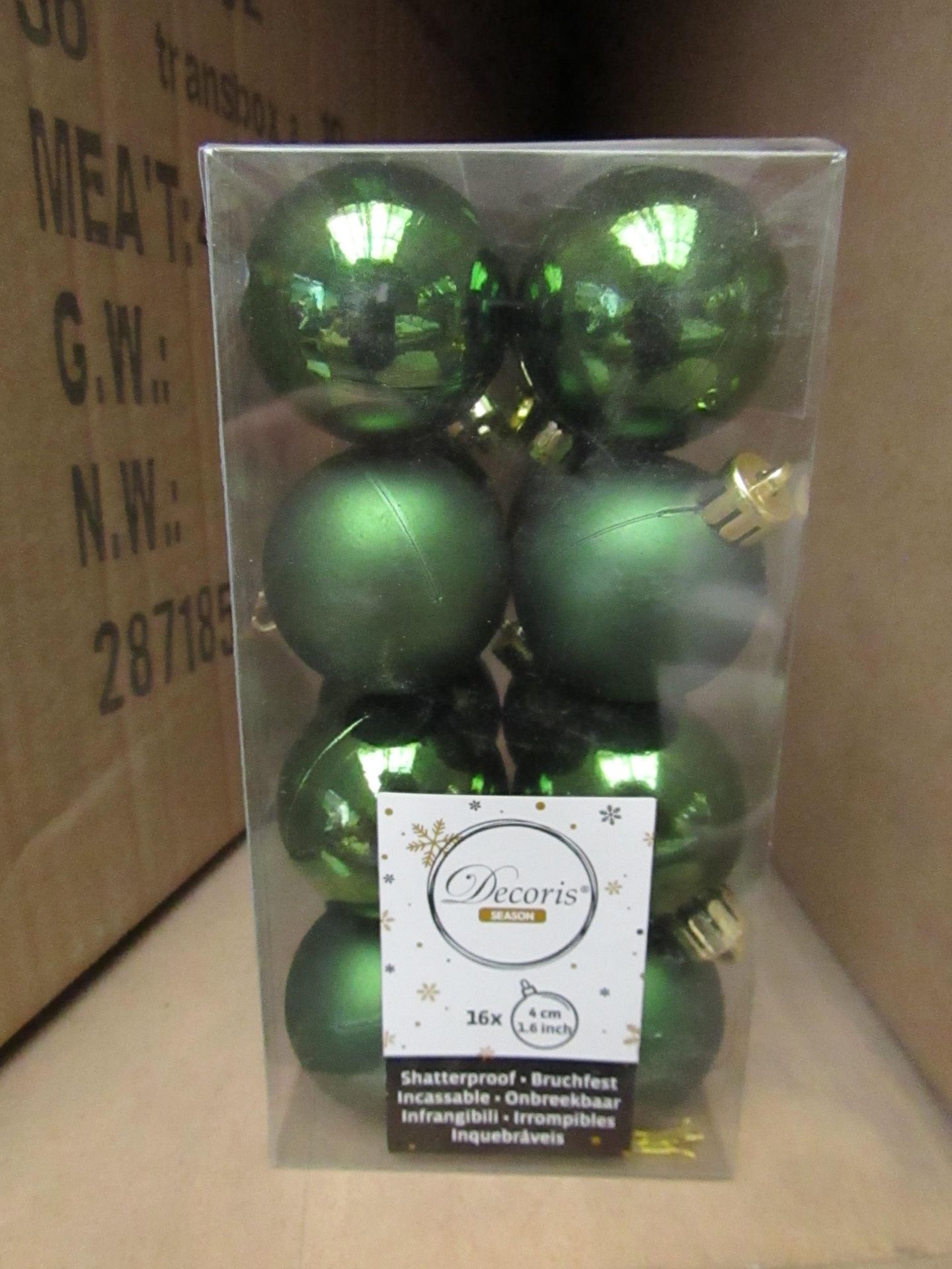 | 1X | BOX OF 36X PACKS OF COX AND COX 16 DECORIS SEASON SHATTERPROOF BAUBLES | NEW AND PACKAGED |