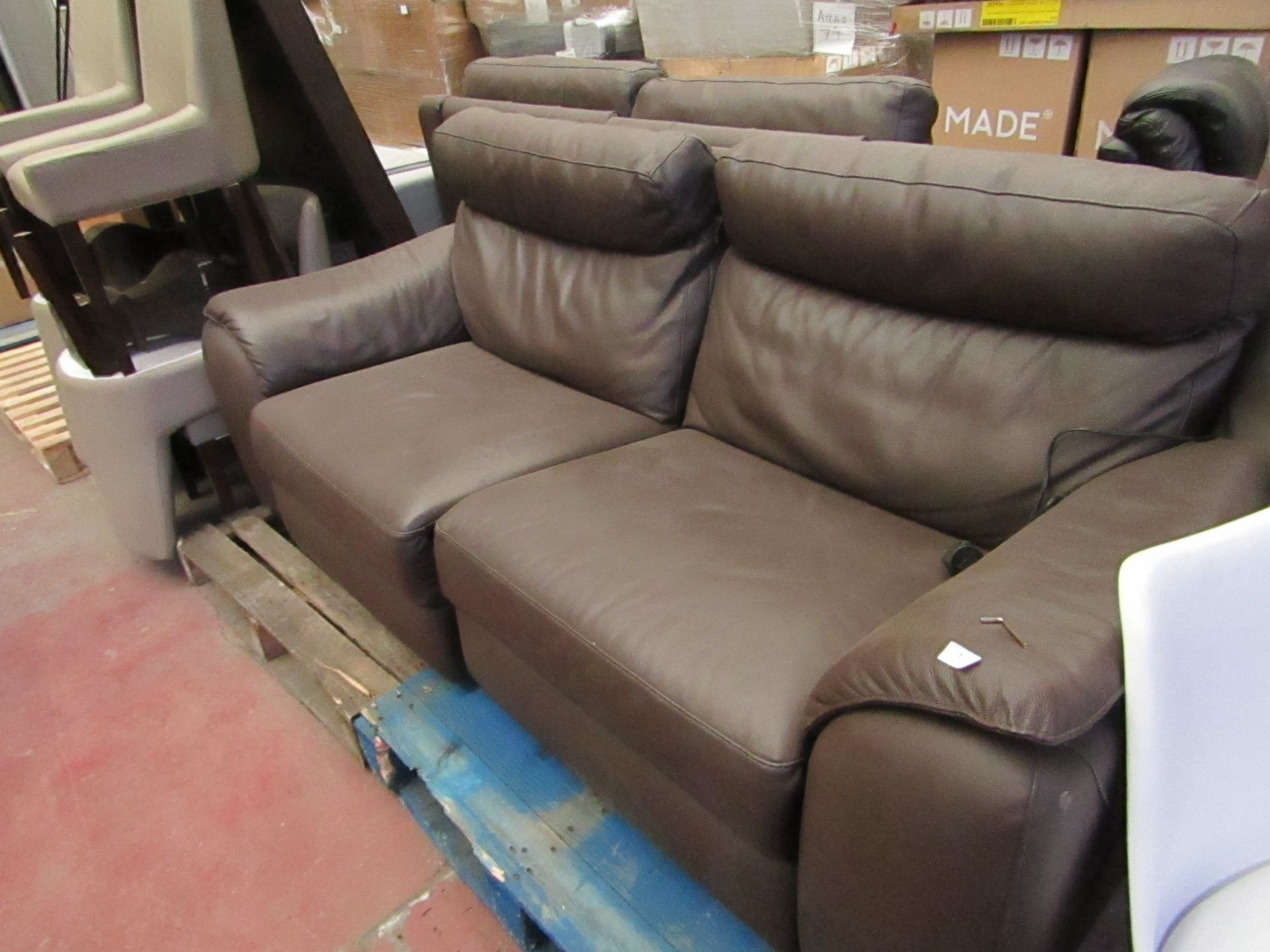 Costco 3 seater leather sofa, no major damage.