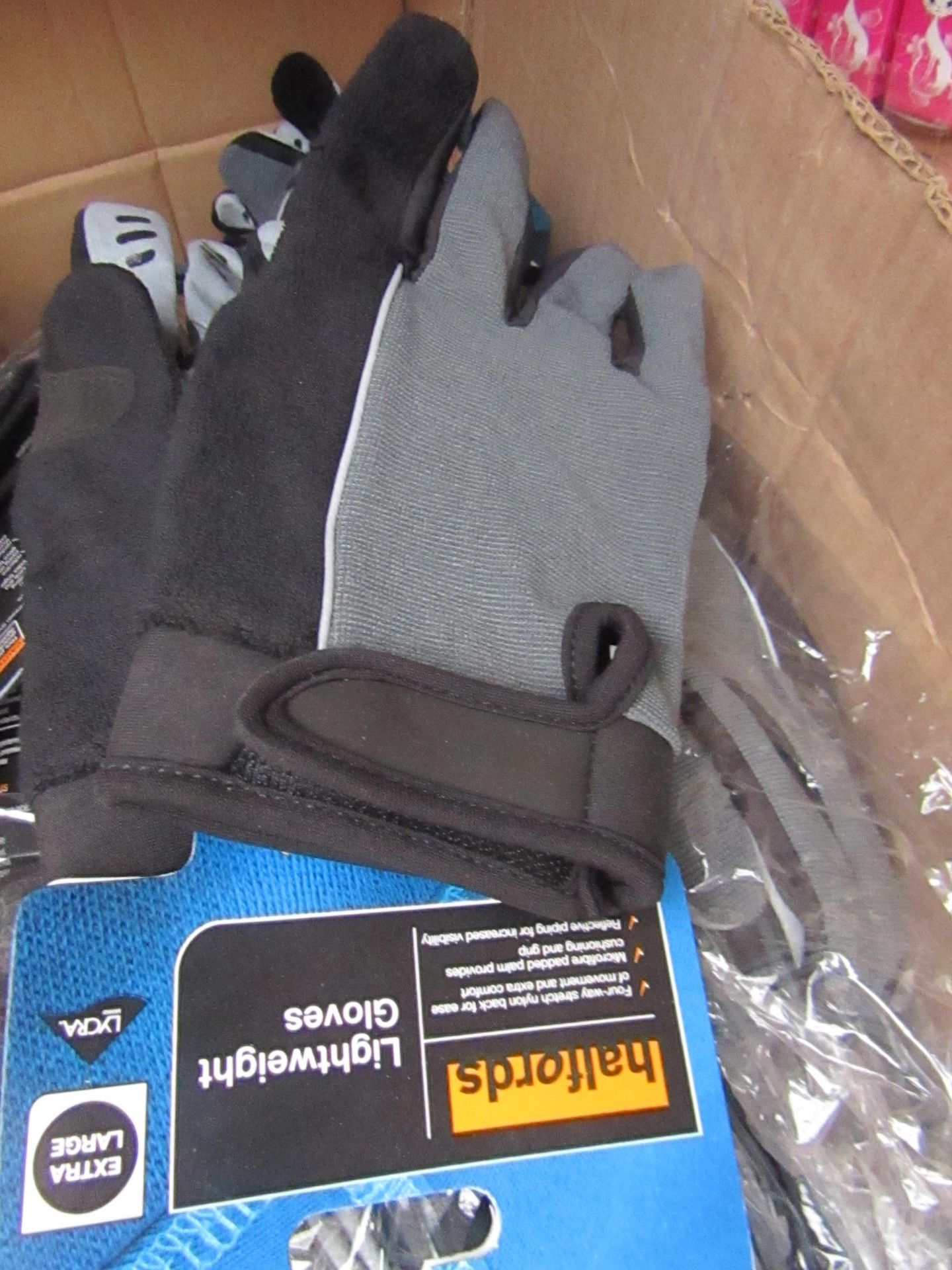 4x Halfords - Lightweight Material Gloves - Size XL - New & Packaged.