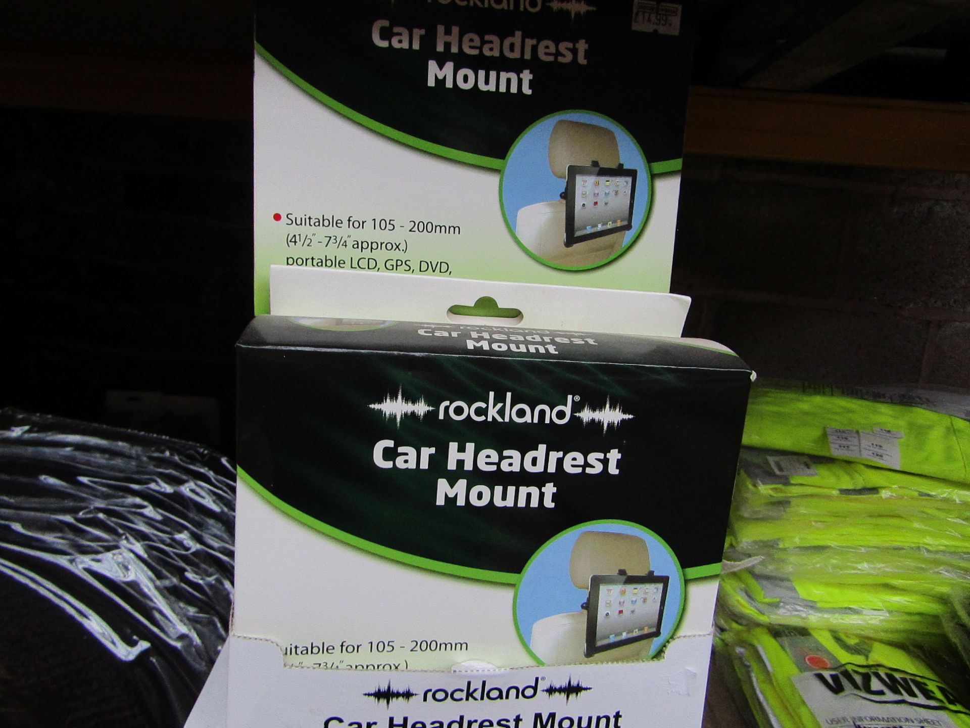 4x Rockland Car Head rest mounts suitable for Tablets and devices up to 7" - New.