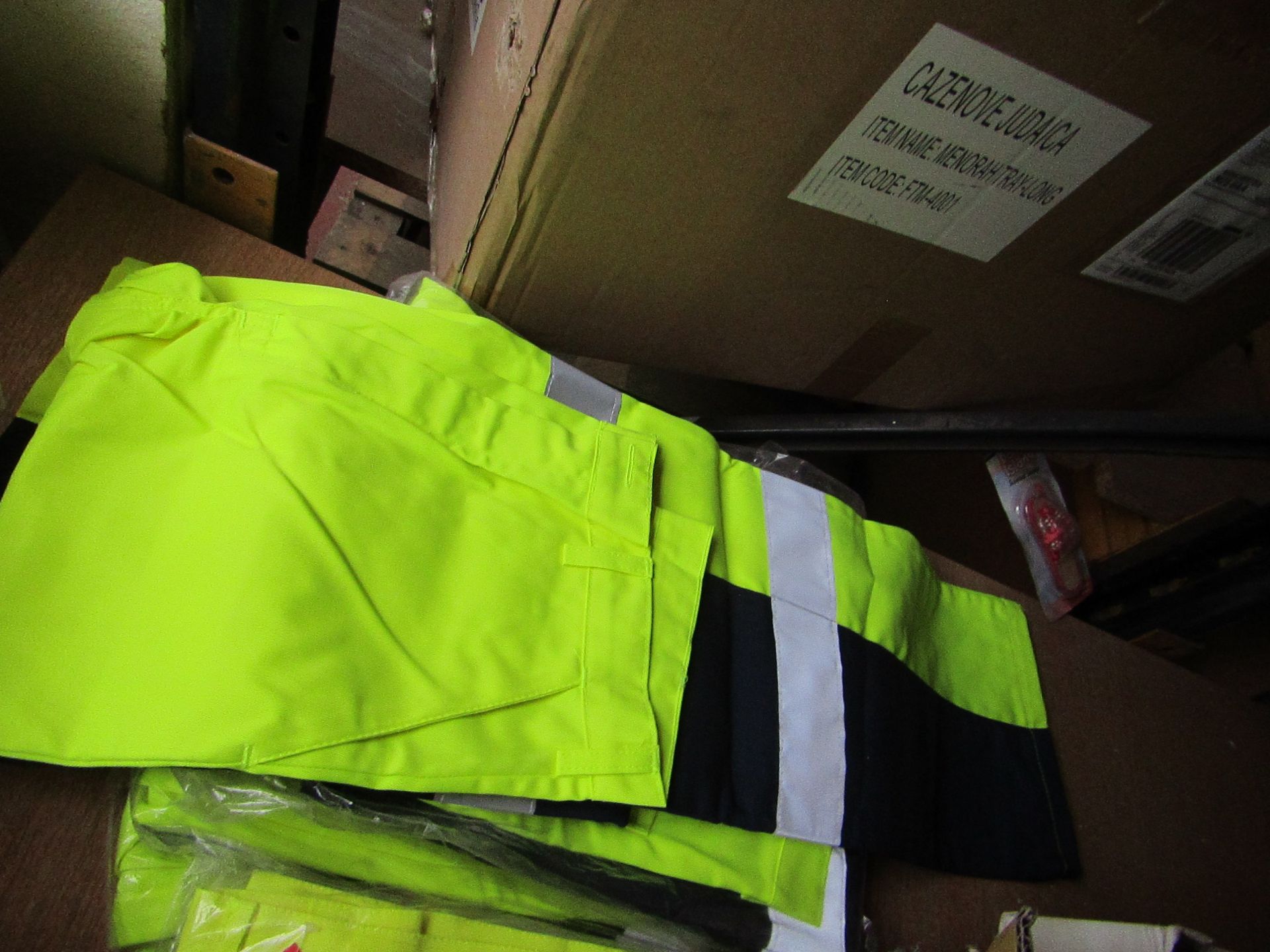 Unbranded - Hi-Vis Yellow 2-Tone Trousers - Size 30 - Unused & Packaged.