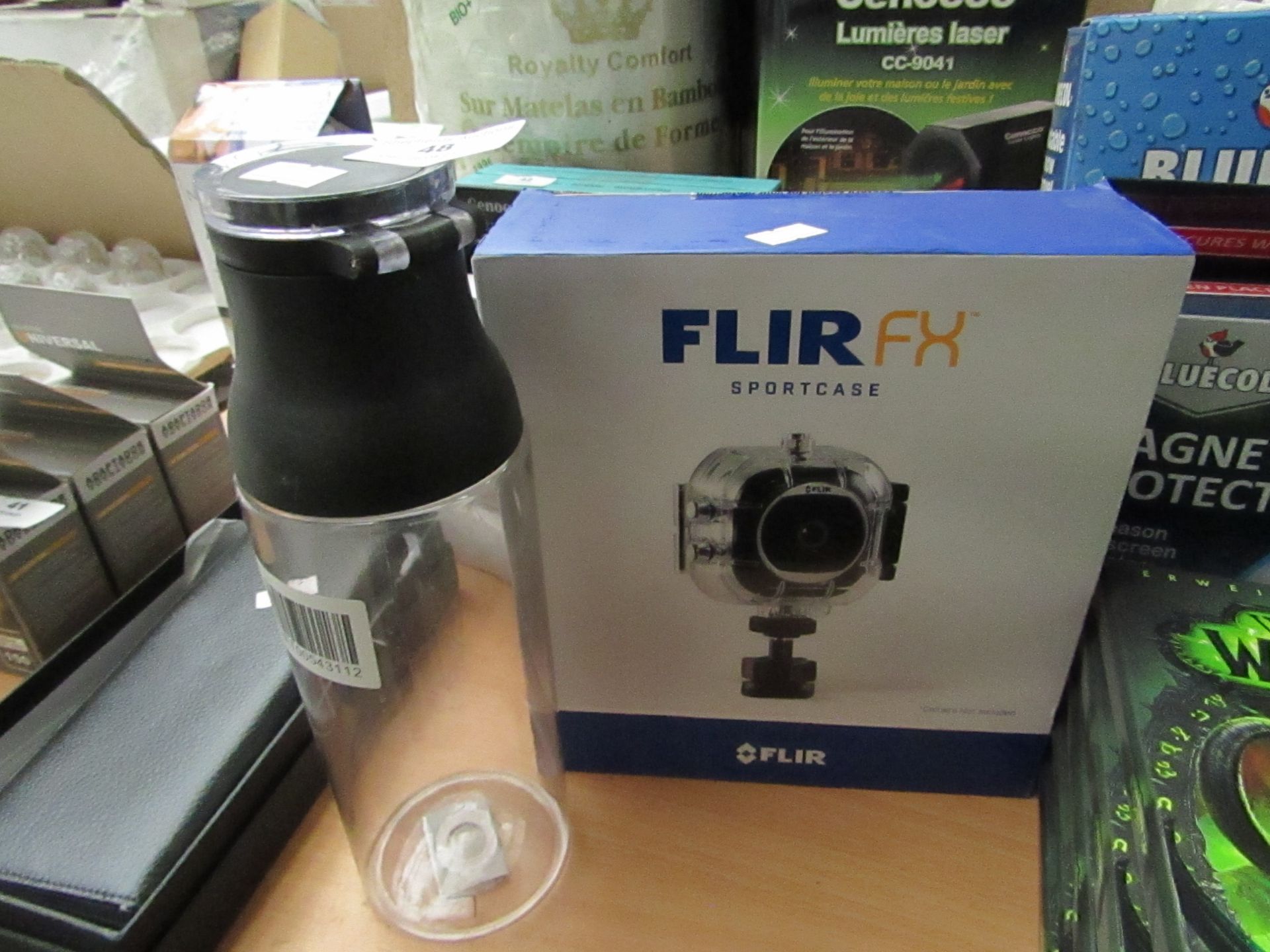 Flir FX - Action-Camera Sportscase - Unchecked & Boxed. 1x Built - Clear Water Bottle (Approx 750ml)