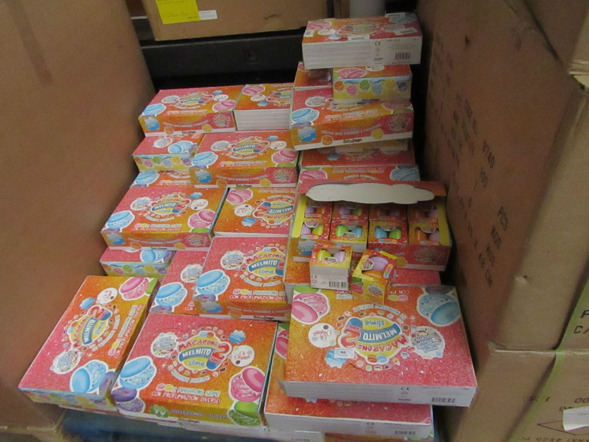 Approx 50 x  Boxes of 12 Packs of 2 Macarons Candy Slimes  - New & Boxed.