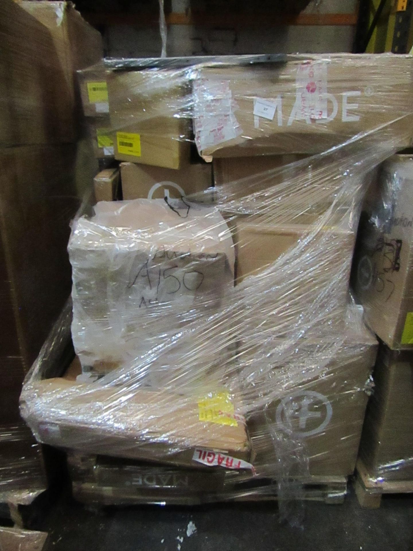 | 1X | PALLET OF FAULTY / MISSING PARTS / DAMAGED RAW CUSTOMER RETURNS MADE.COM STOCK UNMANIFESTED |