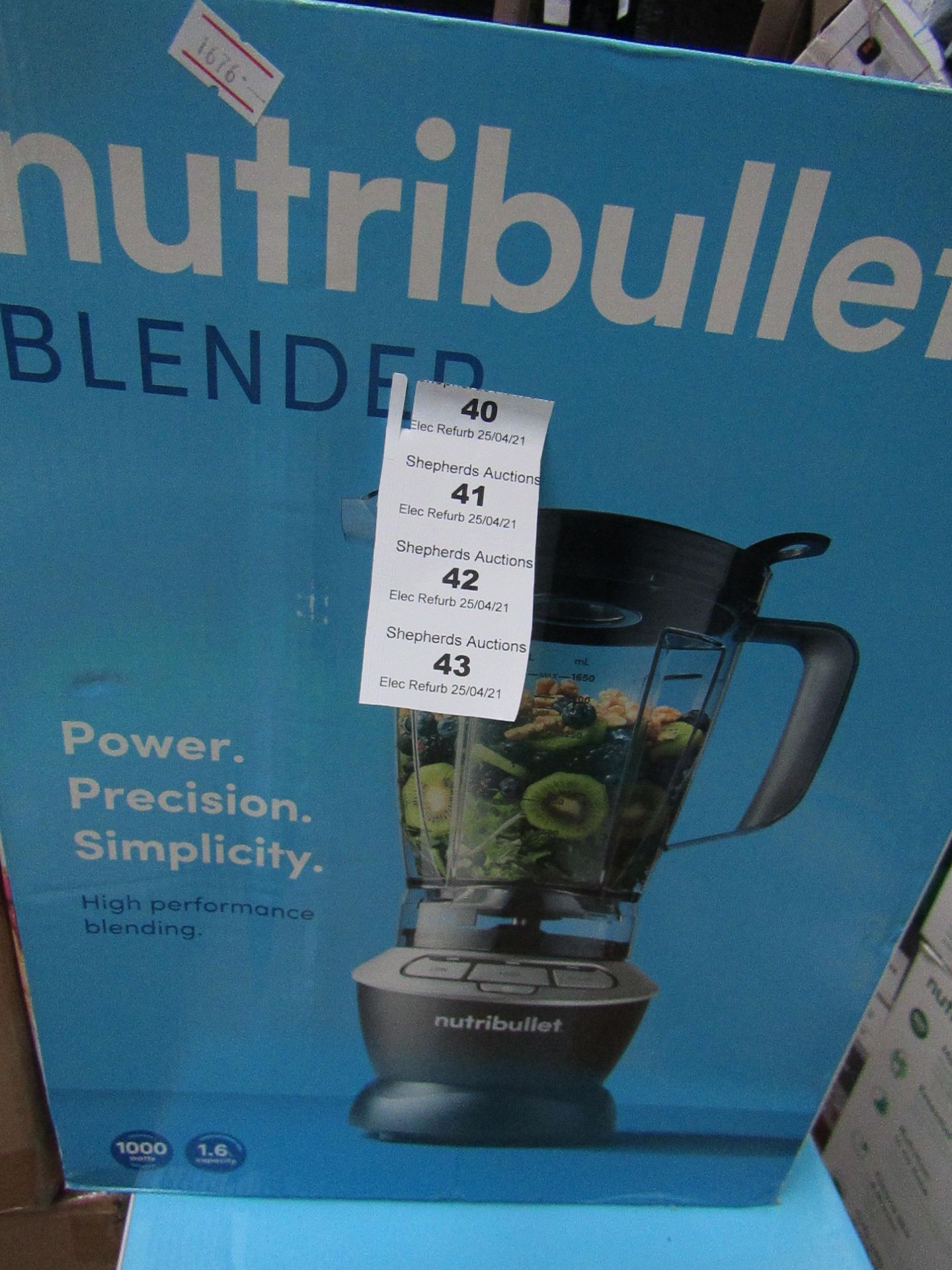 | 1X | NUTRI BULLETBLENDER | REFURBISHED AND BOXED | NO ONLINE RESALE ALLOWED | SKU - | RRP £99.