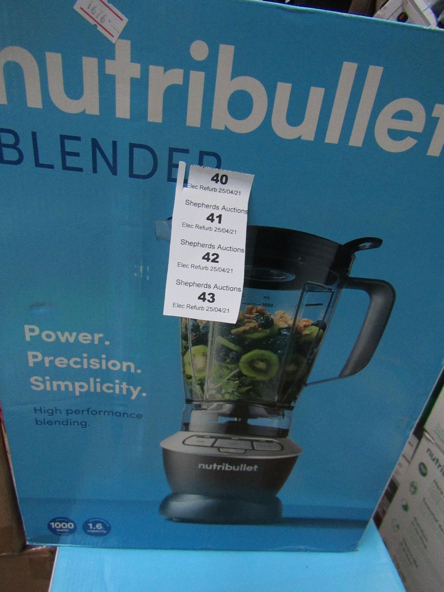 | 1X | NUTRI BULLETBLENDER | REFURBISHED AND BOXED | NO ONLINE RESALE ALLOWED | SKU - | RRP £99.