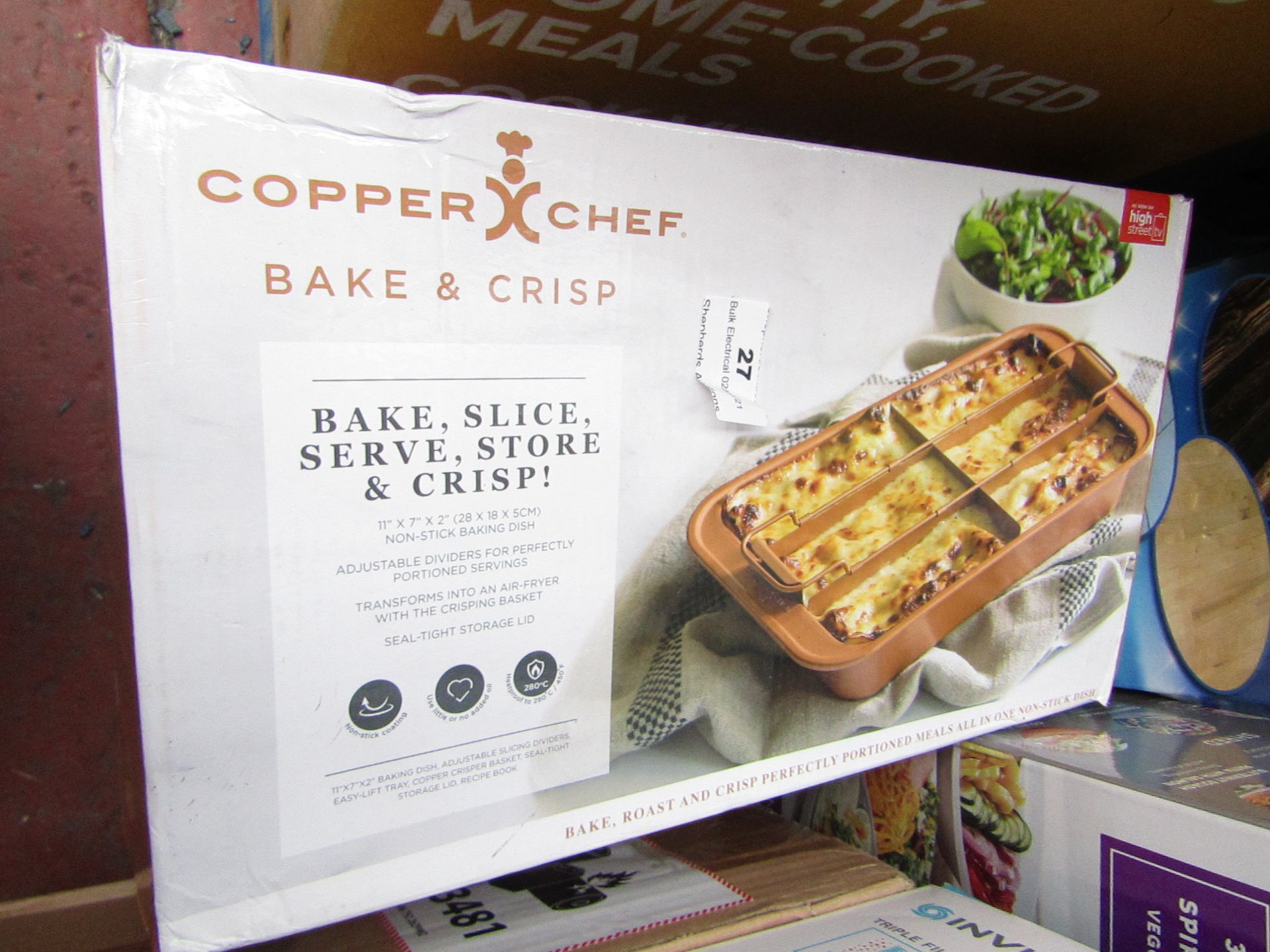 | 1X | COPPER CHEF BAKE & CRISP | UNCHECKED & BOXED | NO ONLINE RESALE | RRP £15.99 |