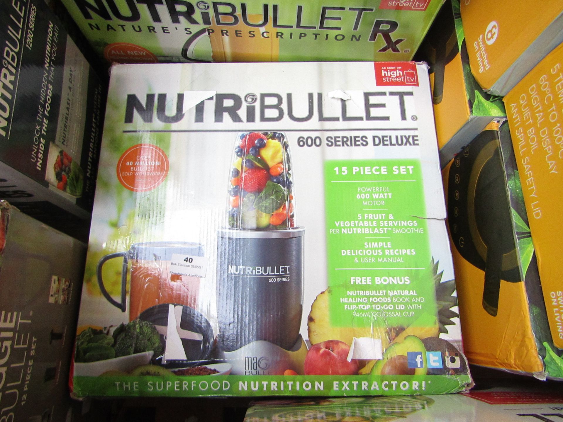 | 1X | NUTRI BULLET 600 SERIES DELUXE | UNCHECKED & BOXED | NO ONLINE RESALE | SKU - | RRP £59.99 |