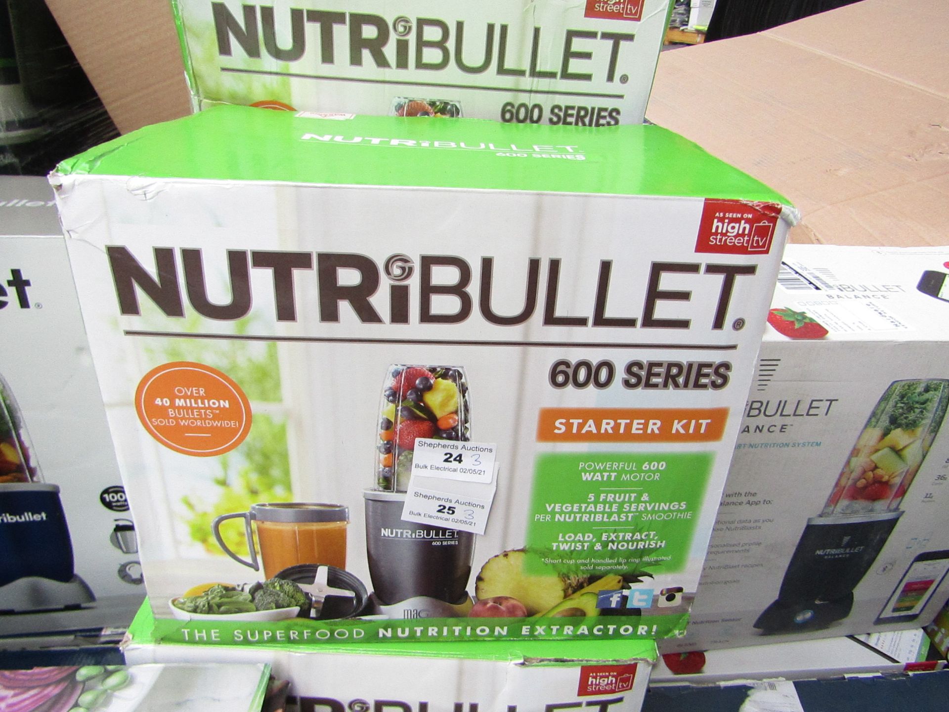 | 3X | NUTRI BULLET 600 SERIES | UNCHECKED & BOXED | NO ONLINE RESALE | SKU- | RRP £59.99 | TOTAL