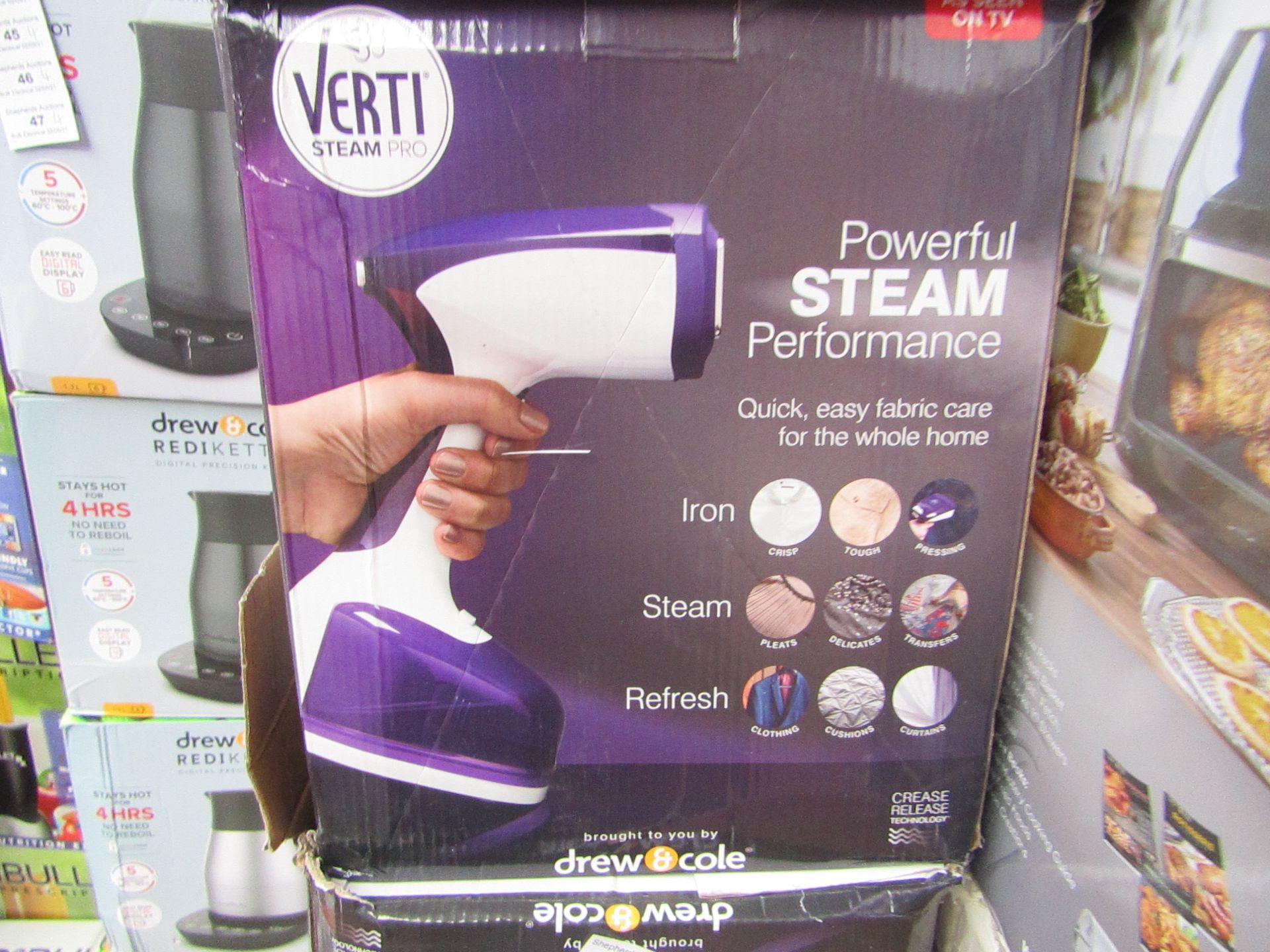 | 4X | VERTI STEAM PRO | UNCHECKED AND BOXED | NO ONLINE RESALE | SKU- | RRP £43.99 | TOTAL LOT