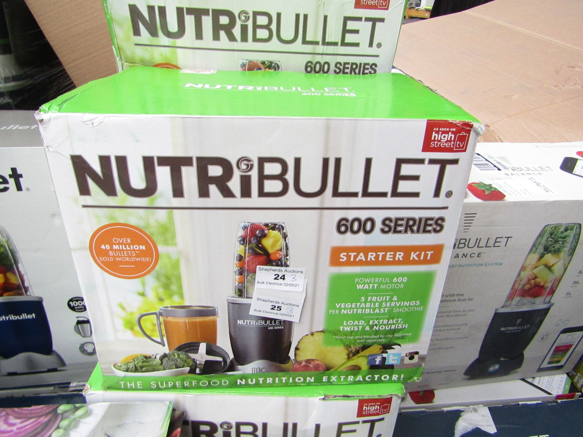 | 3X | NUTRI BULLET 600 SERIES | UNCHECKED & BOXED | NO ONLINE RESALE | SKU- | RRP £59.99 | TOTAL