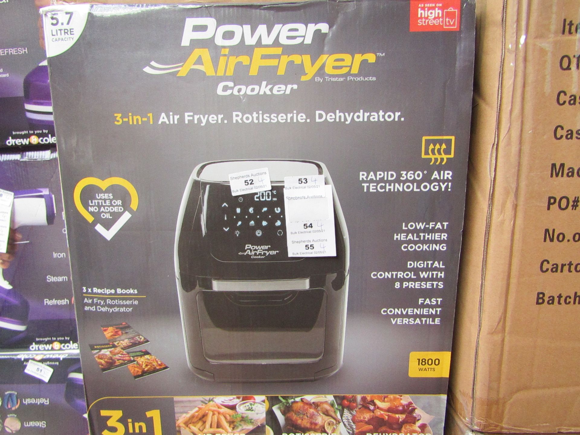 | 4X | POWER AIR FRYER 5.7L | UNCHECKED & BOXED | NO ONLINE RE-SALE | SKU C5060541513068 | RRP £