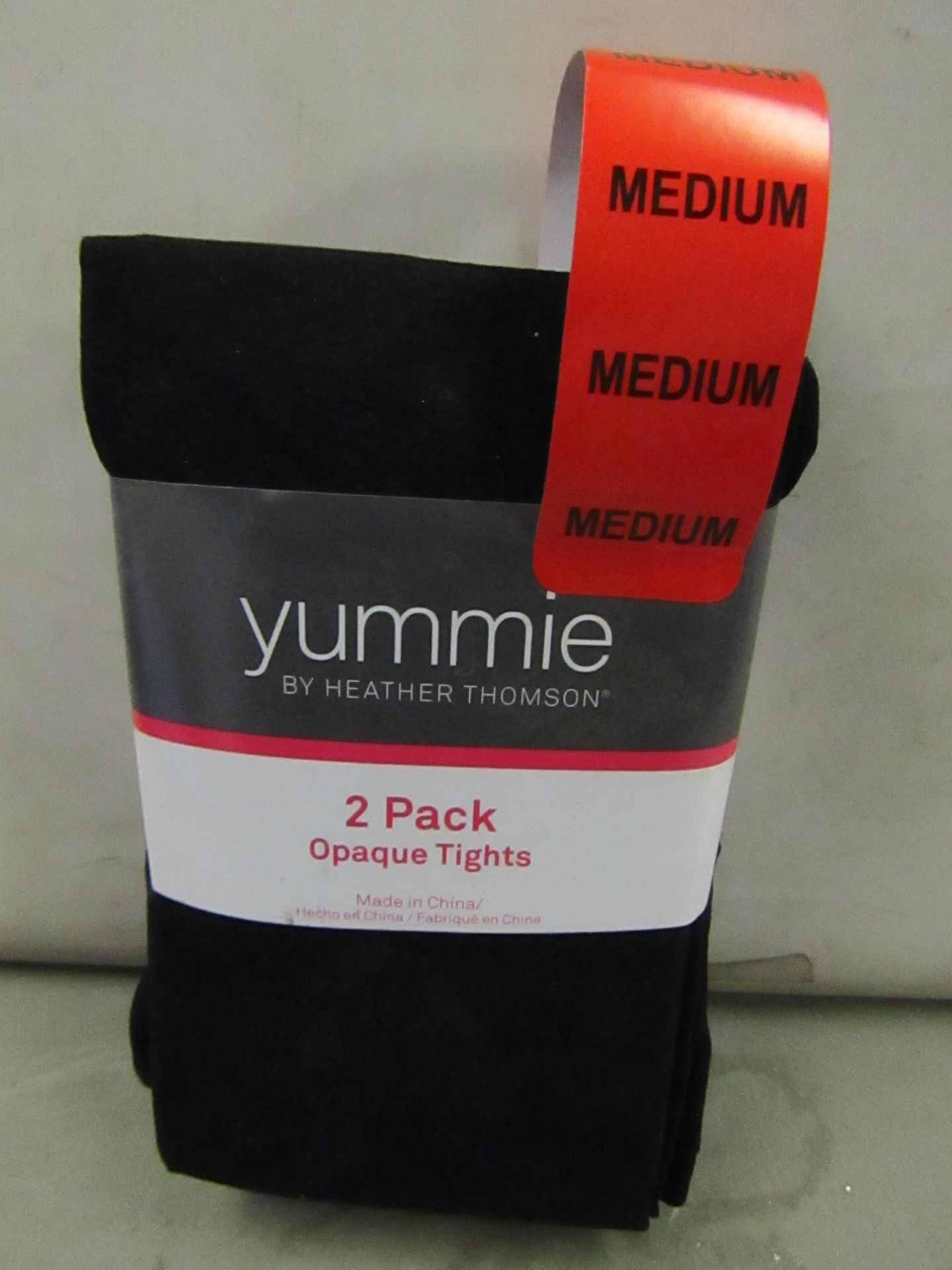 2 PK of Yummie Opaque Tights Black Size Med New & Packaged