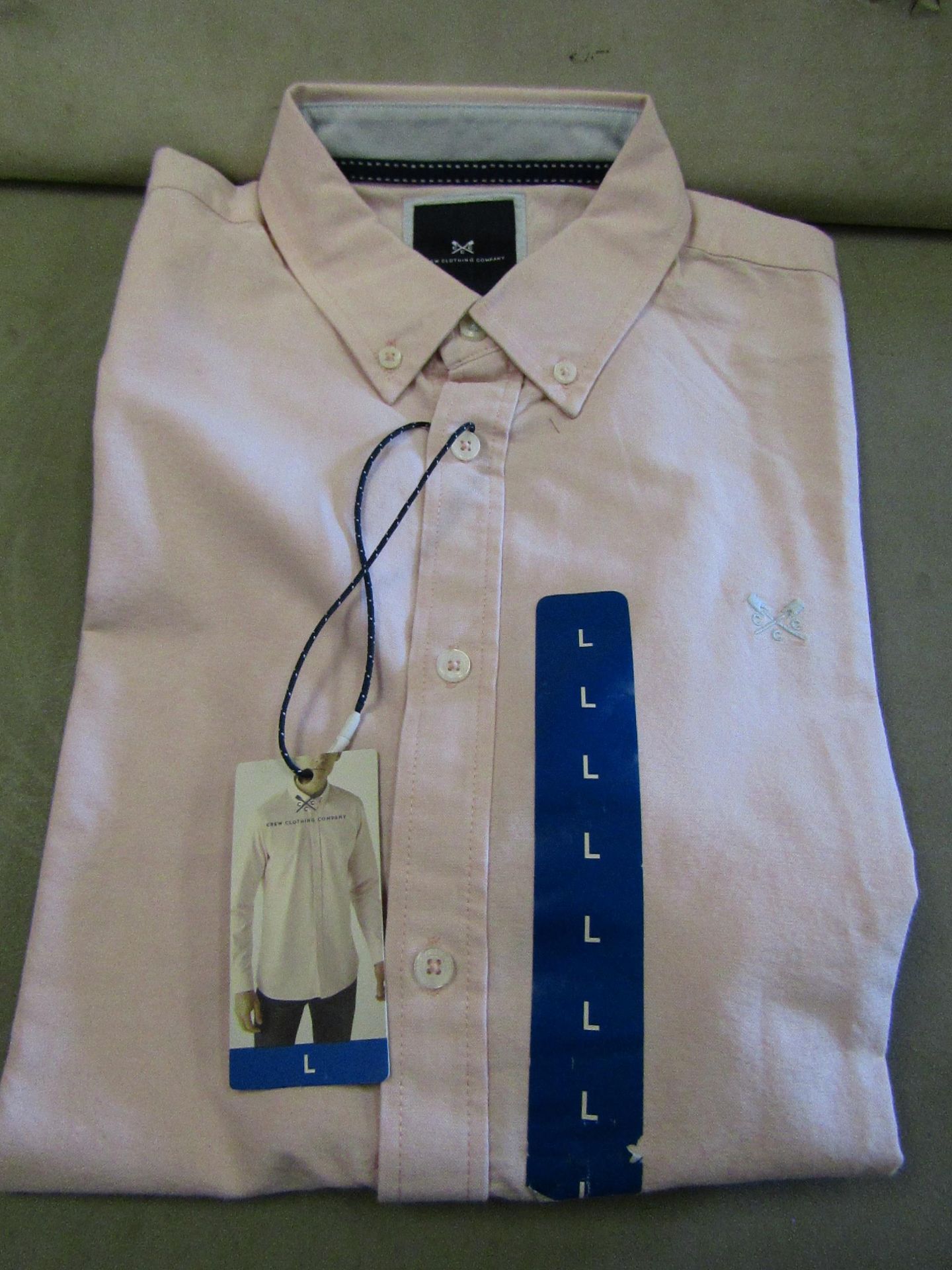 Crew Clothing Company, Mens Oxford Slim Fit Shirt Silver/Pink Size L New With Tags