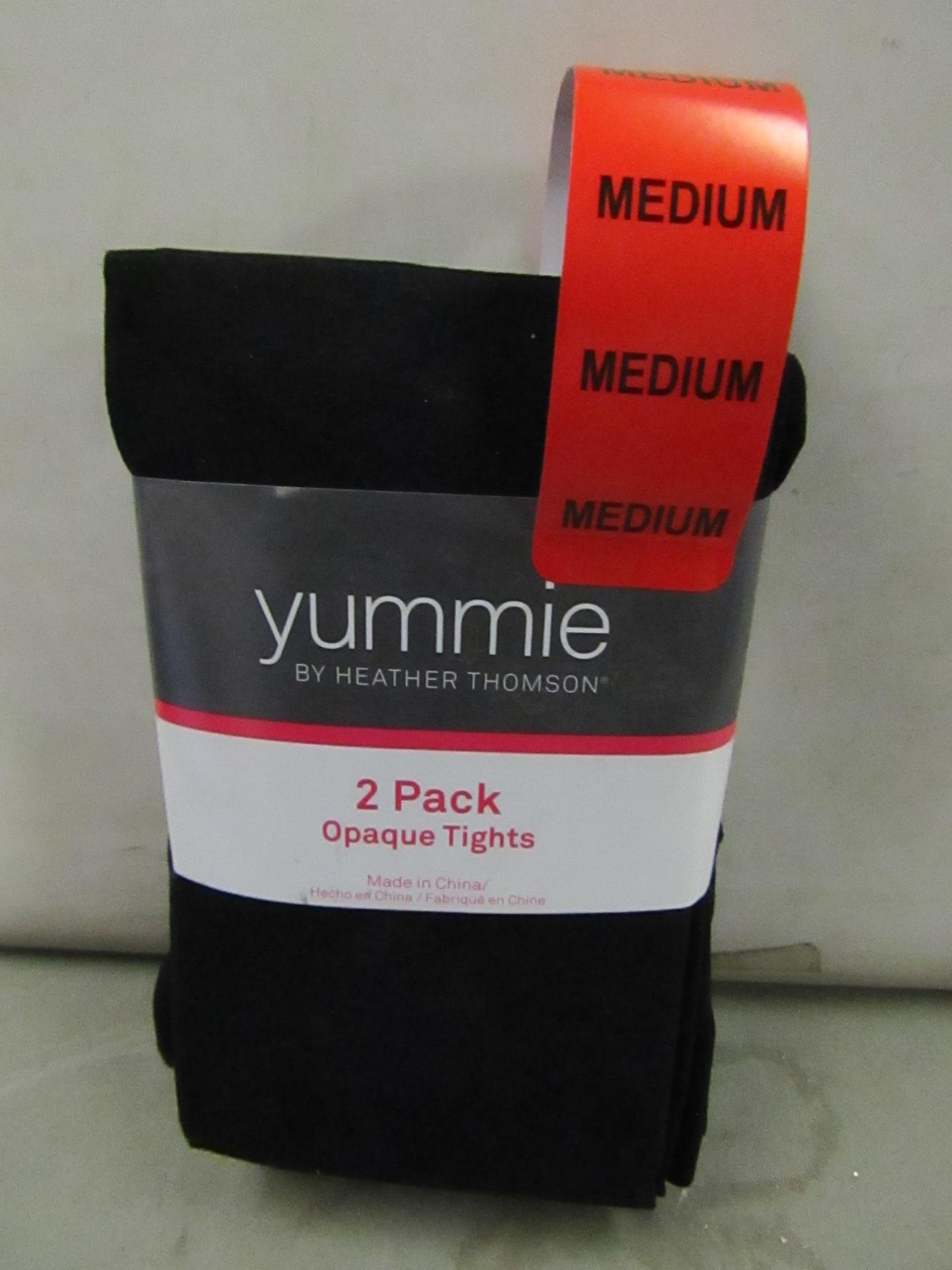 2 PK of Yummie Opaque Tights Black Size Med New & Packaged