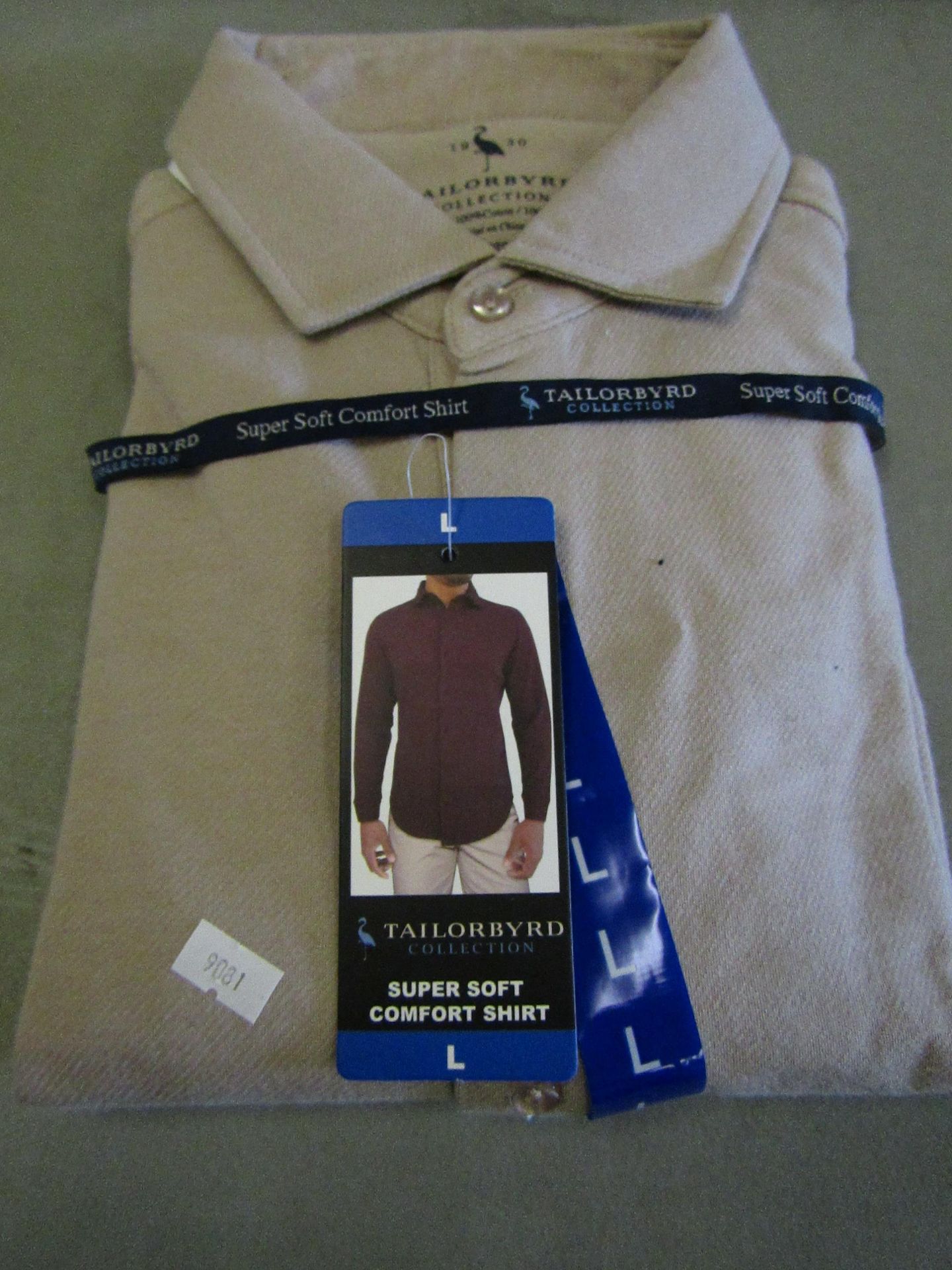 Tailorbyrd Collection Mens Super Soft Comfort Shirt Dark Oatmeal Size L New With Tags