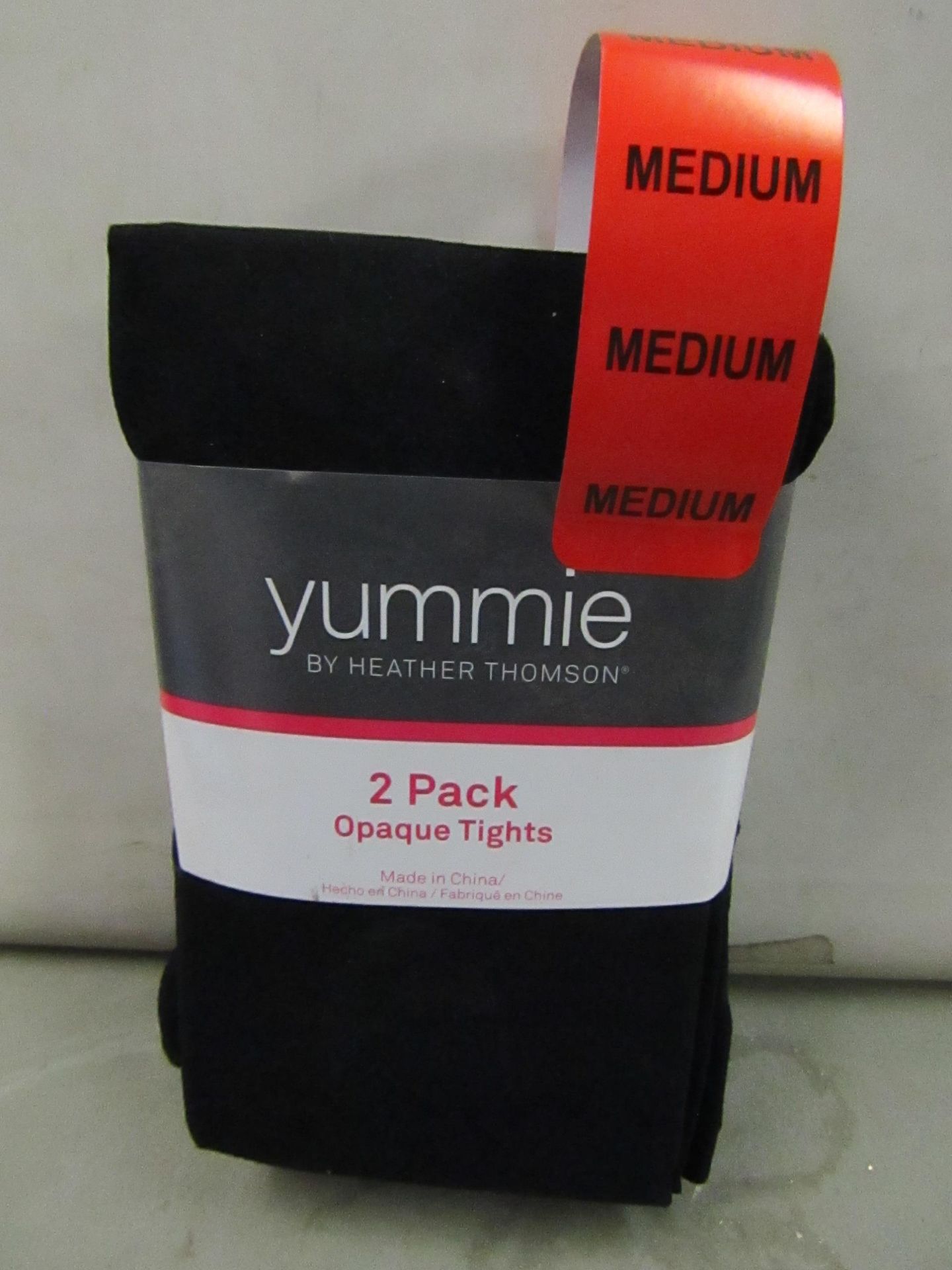 2 PK of Yummie Opaque Tights Black Size Med New & Packaged