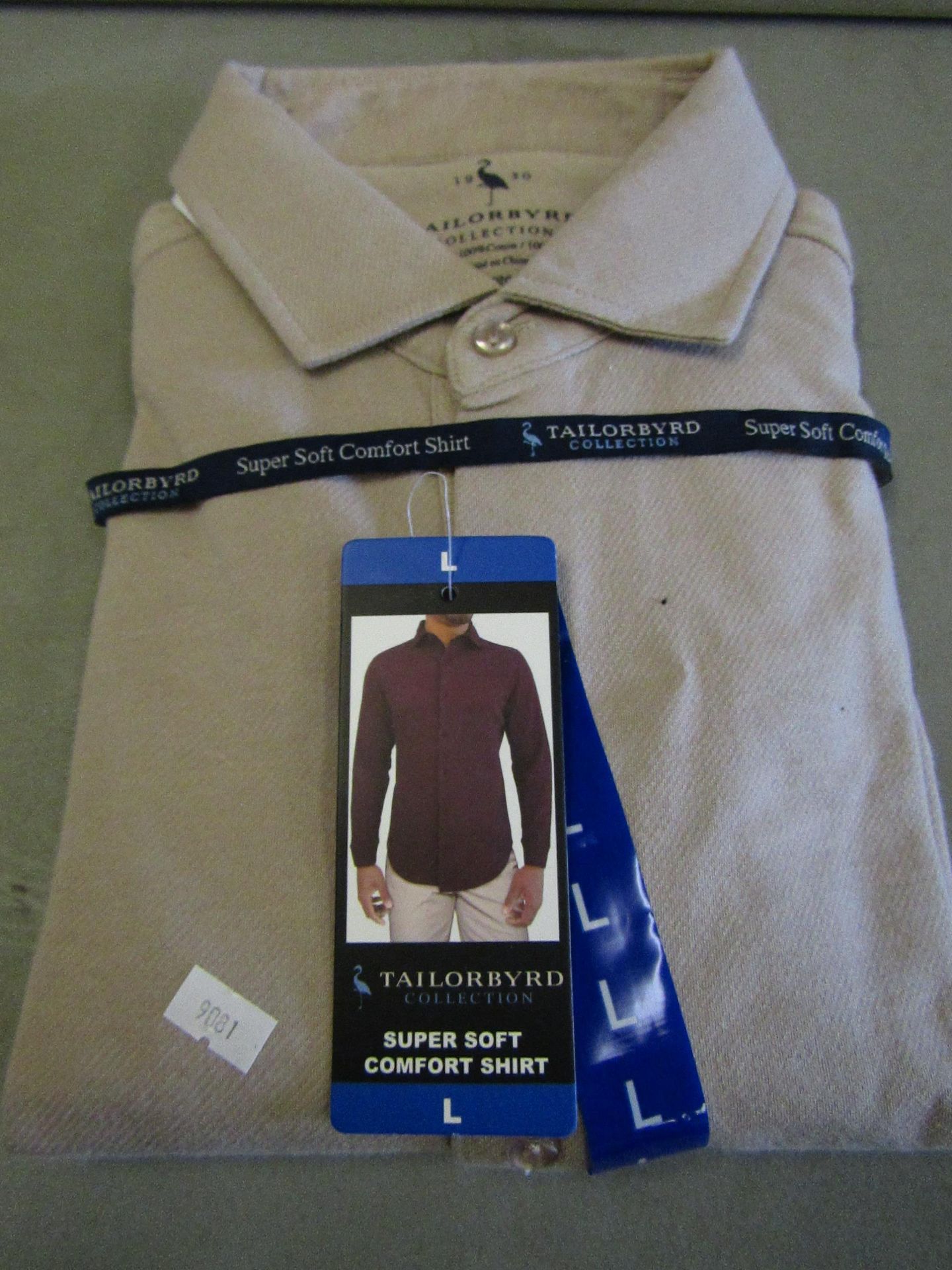 Tailorbyrd Collection Mens Super Soft Comfort Shirt Dark Oatmeal Size L New With Tags