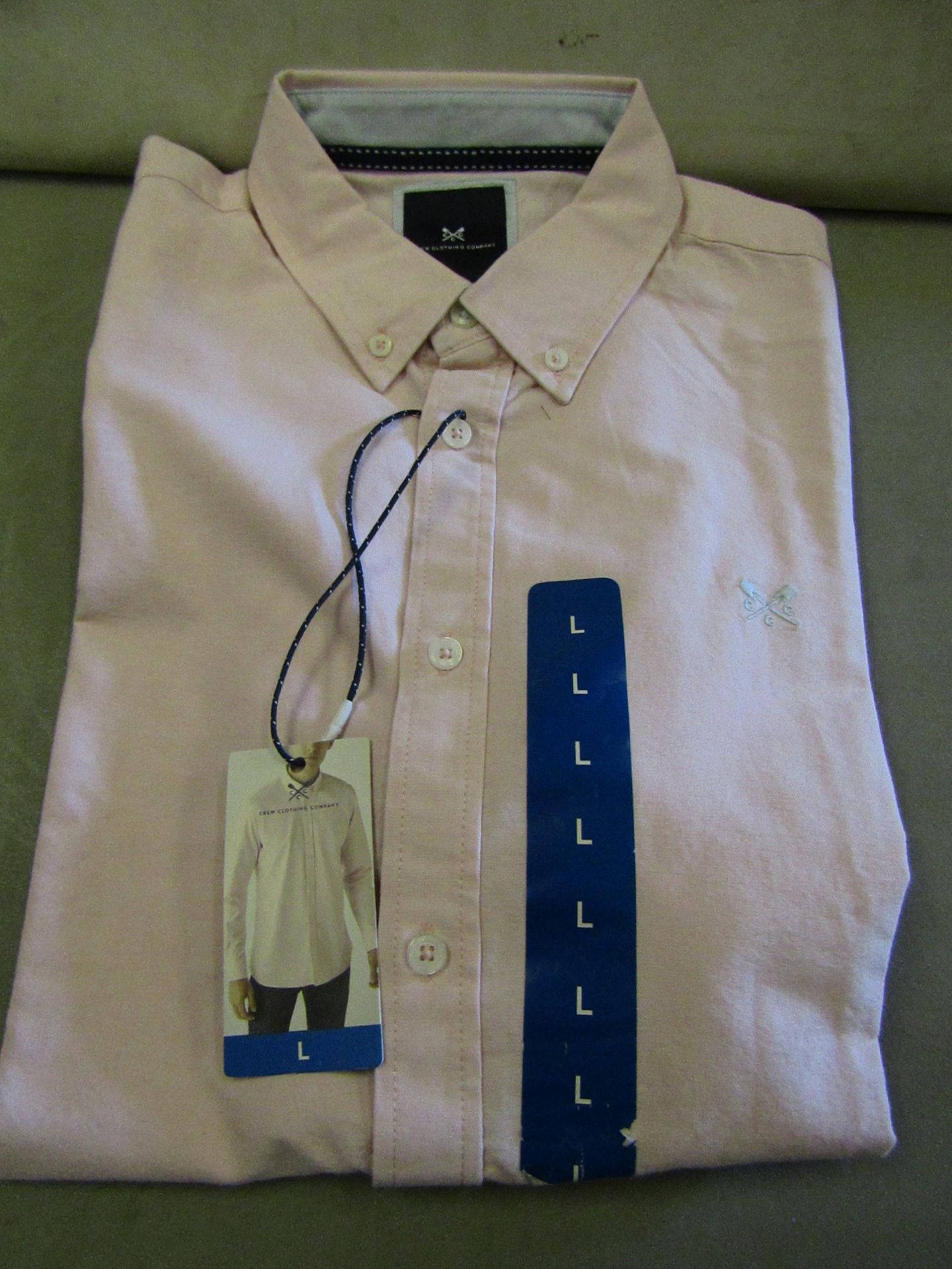 Crew Clothing Company, Mens Oxford Slim Fit Shirt Silver/Pink Size L New With Tags