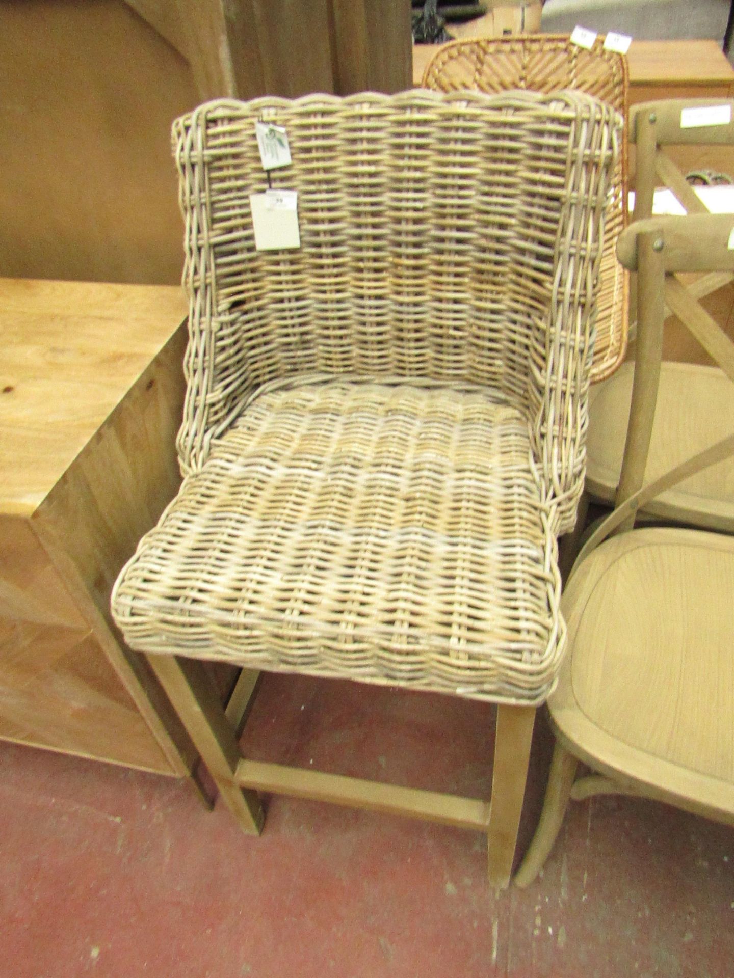 | 1X | COX & COX ROUND RATTAN DINING CHAIR | LOOKS IN GOOD CONDITION (NOTE THIS IS JUST OUR OPINION)