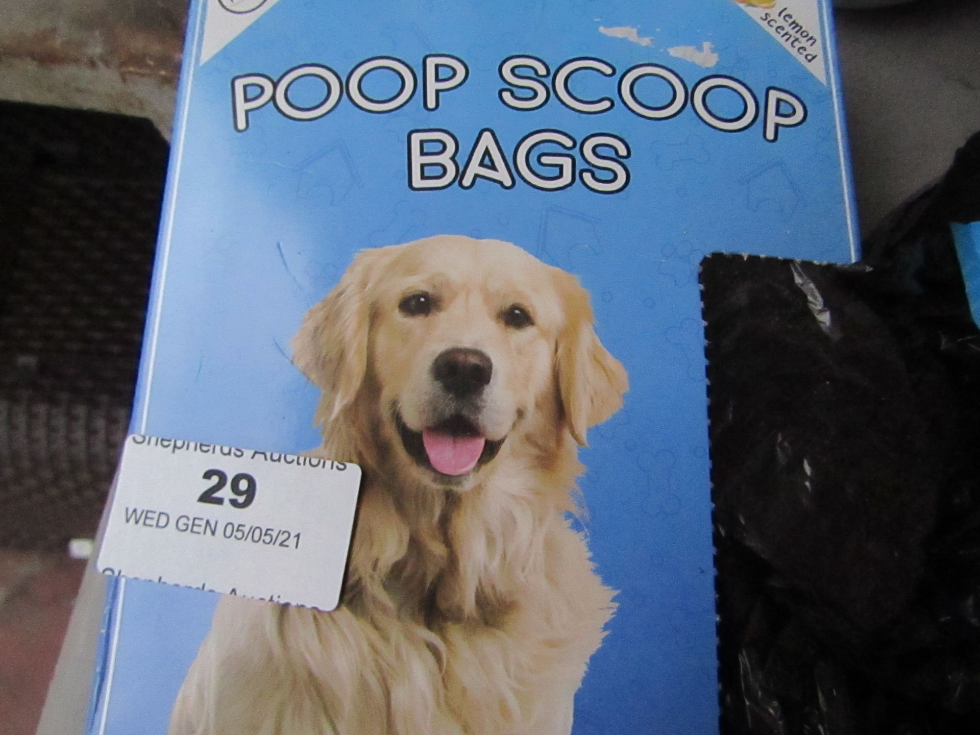 1x Box Containing Approx 125 Poop Scoop Disposable Bags - Boxed.