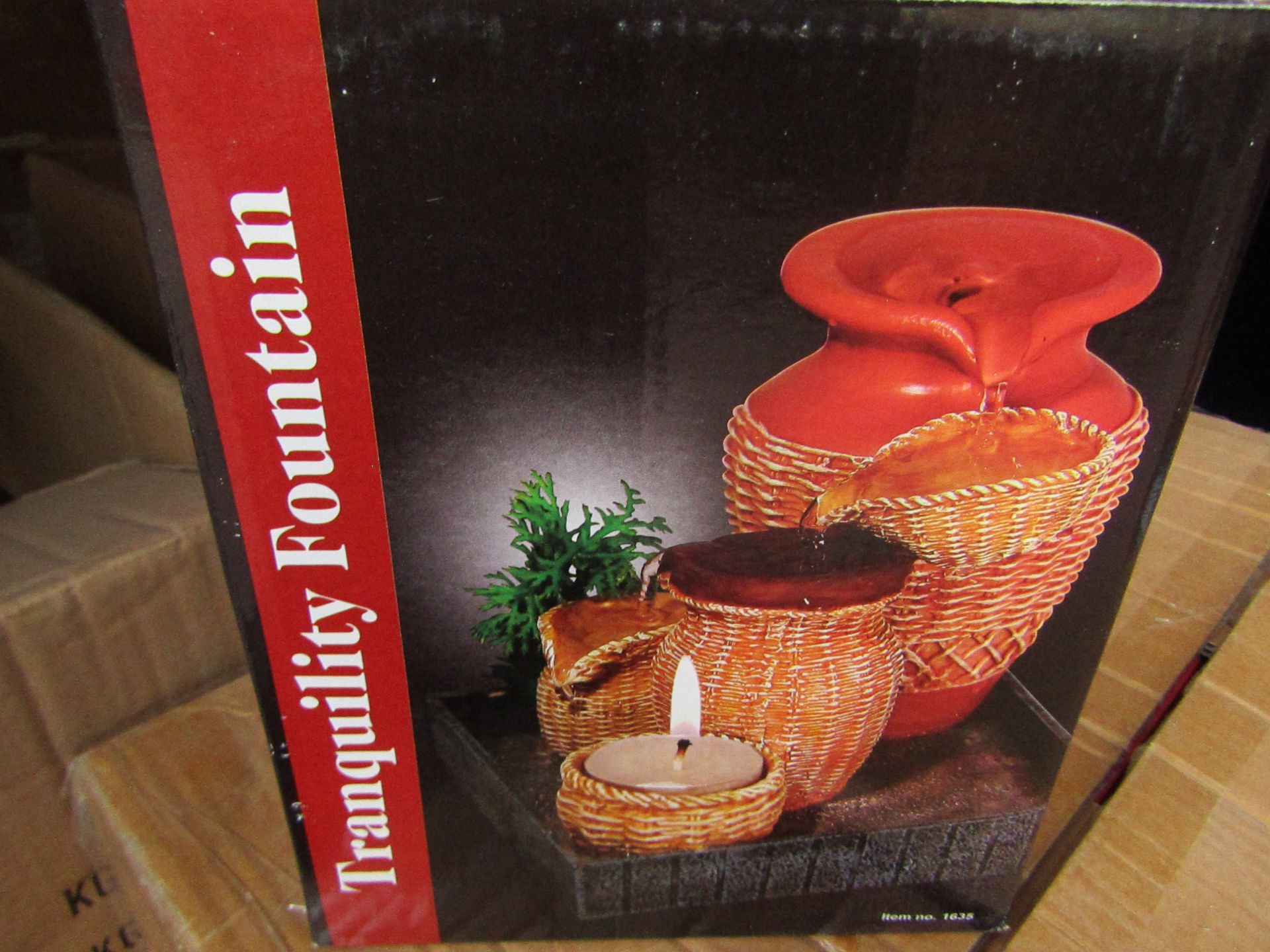 Tranquility Fountain - Battery Operated / Includes Candle Holder - Unused & Boxed.