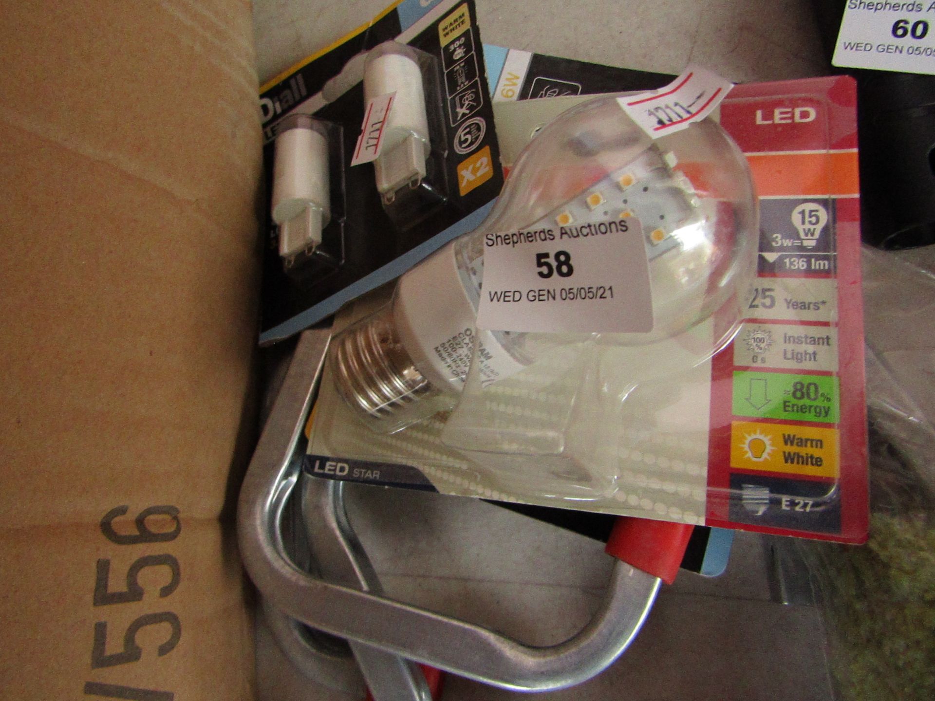 6x Various items such as bulbs, all unchecked.