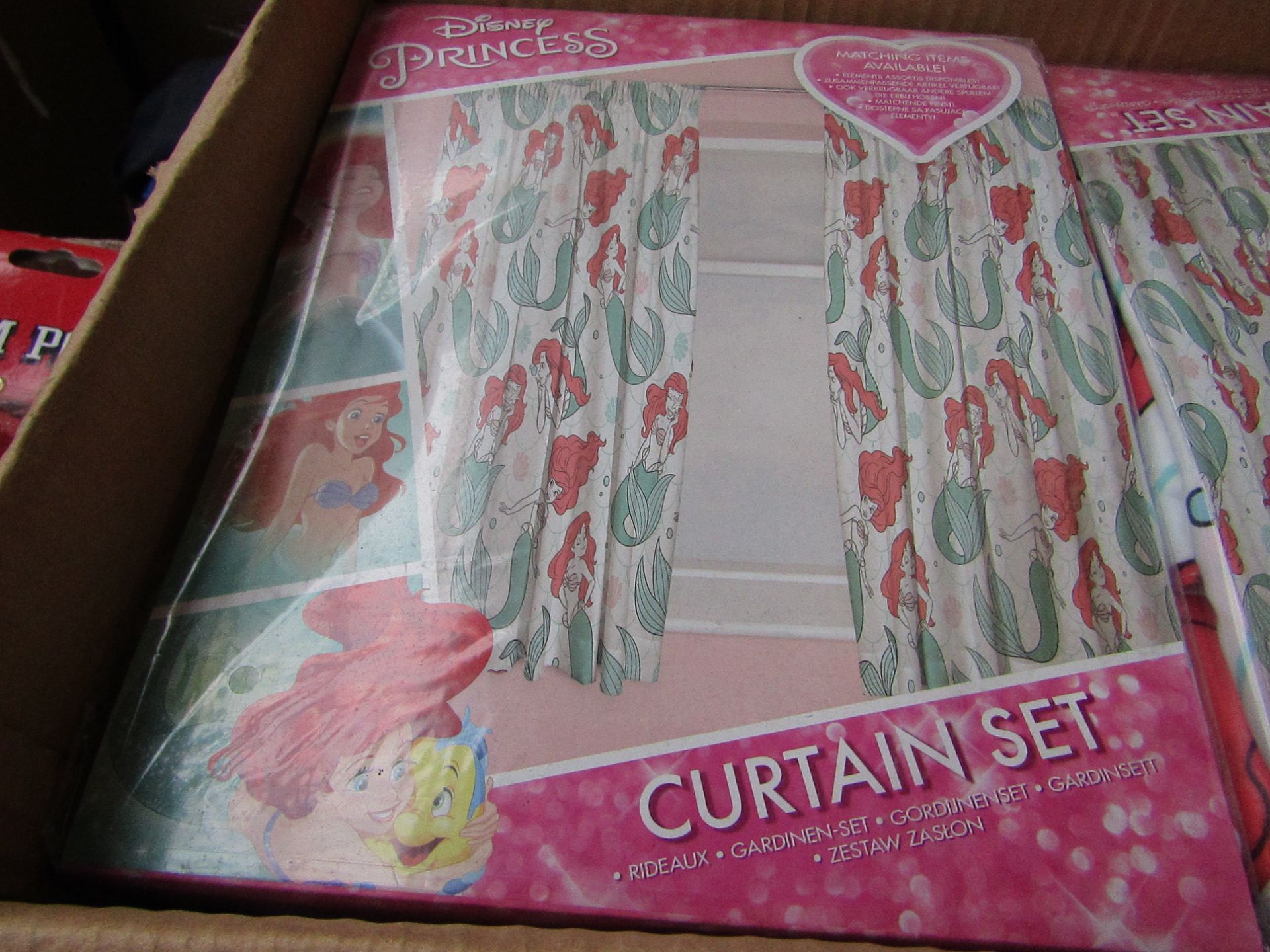 2x Disney Princess - Mermaid Curtain Set ( 168 x 137 cm ) - New & Packaged.