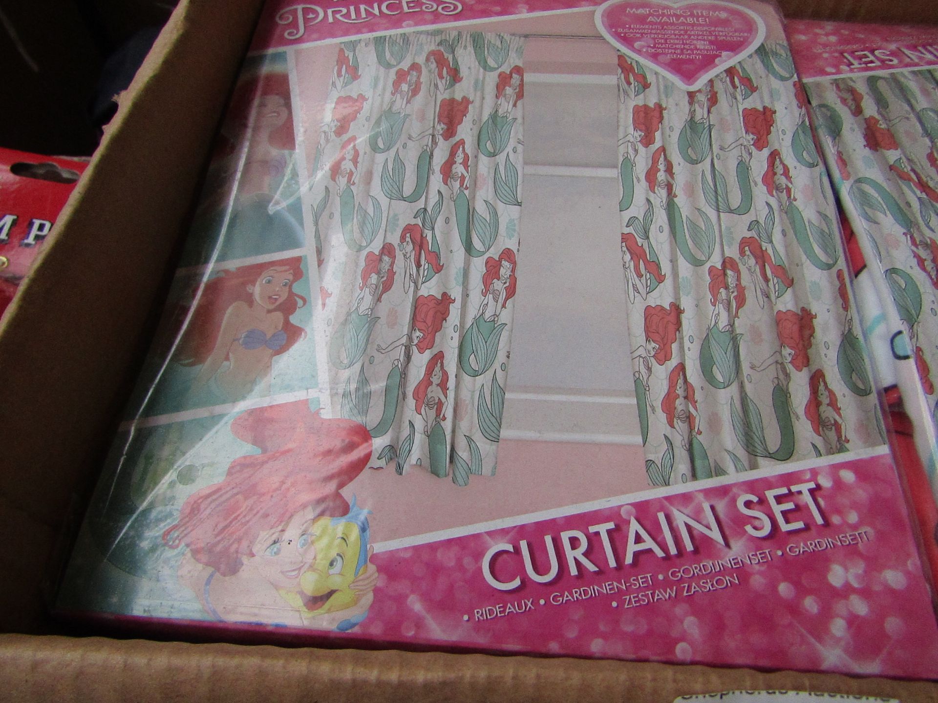 2x Disney Princess - Mermaid Curtain Set ( 168 x 137 cm ) - New & Packaged.