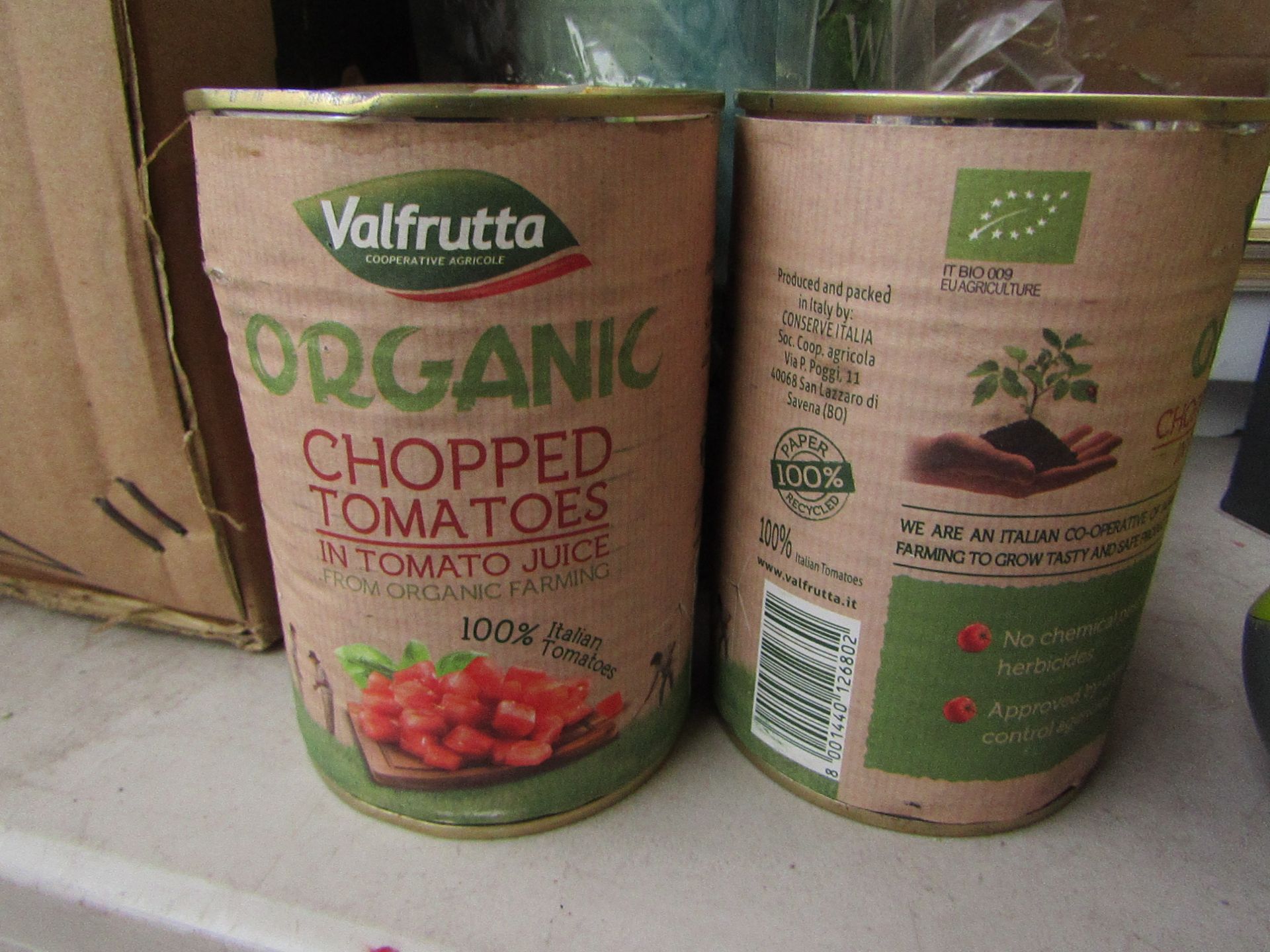 2x Valfrutta - Organic Chopped Tomatoes 400g - BBD 12/23